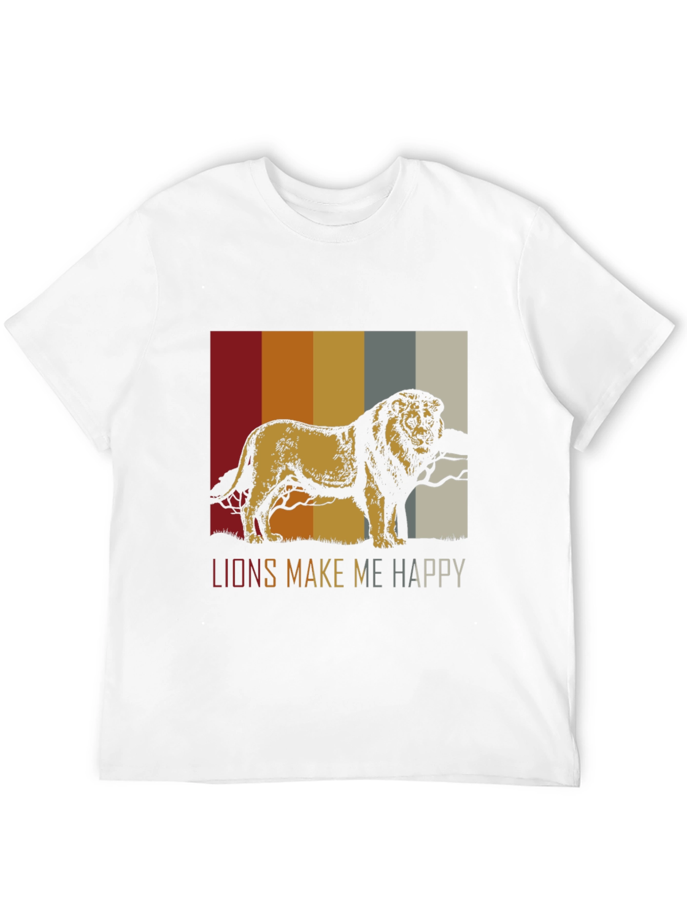 Lions Make Me Happy Retro Graphic Tee