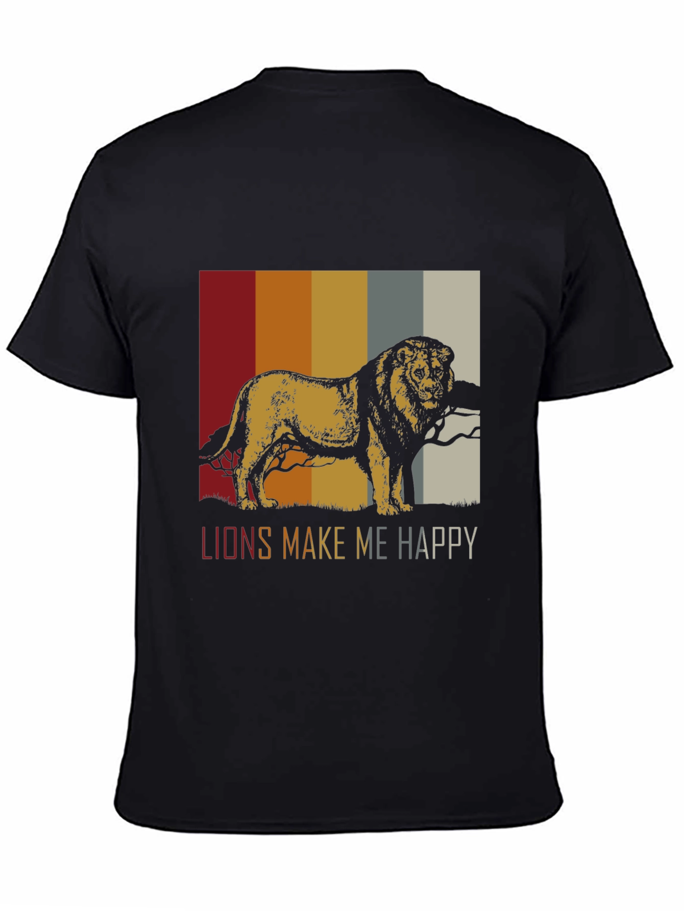 Lions Make Me Happy Retro Graphic Tee