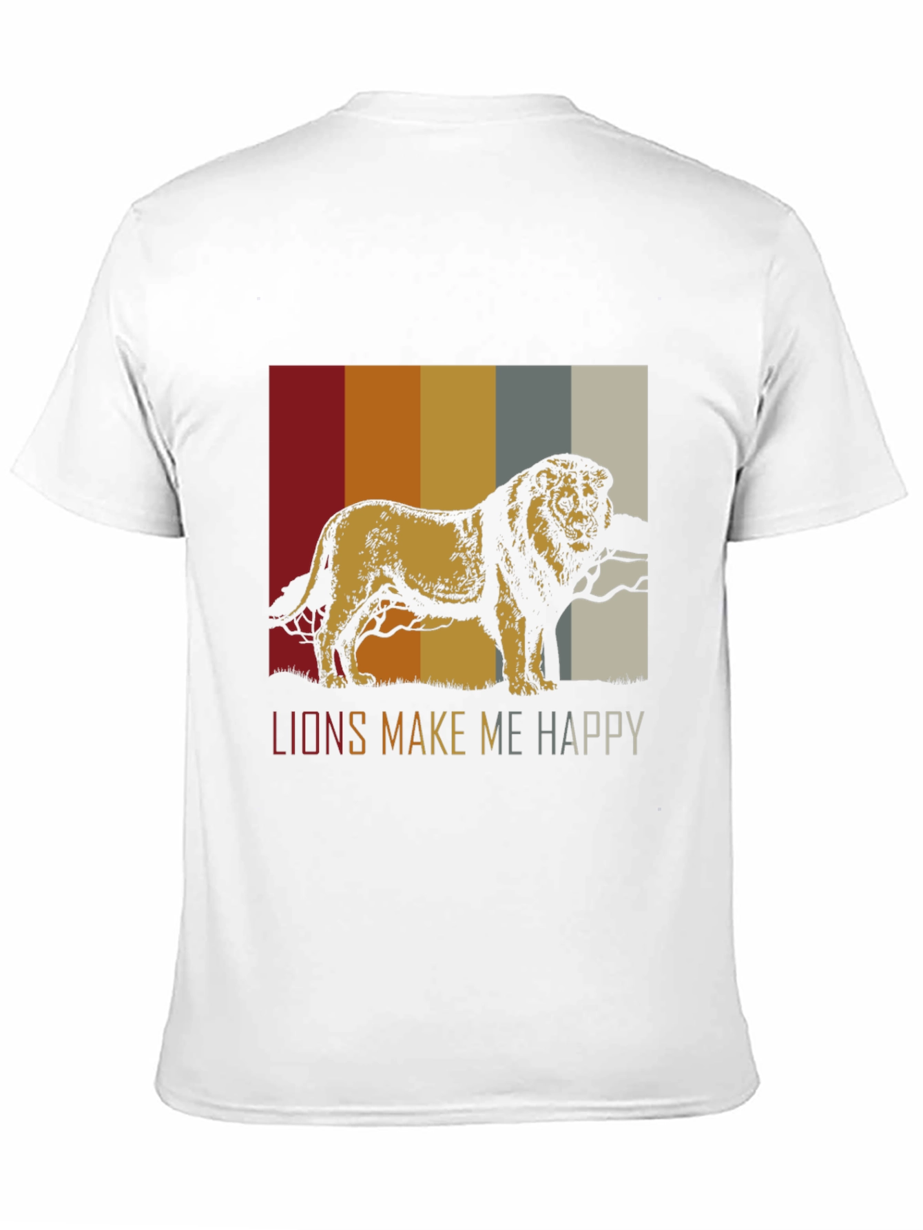 Lions Make Me Happy Retro Graphic Tee