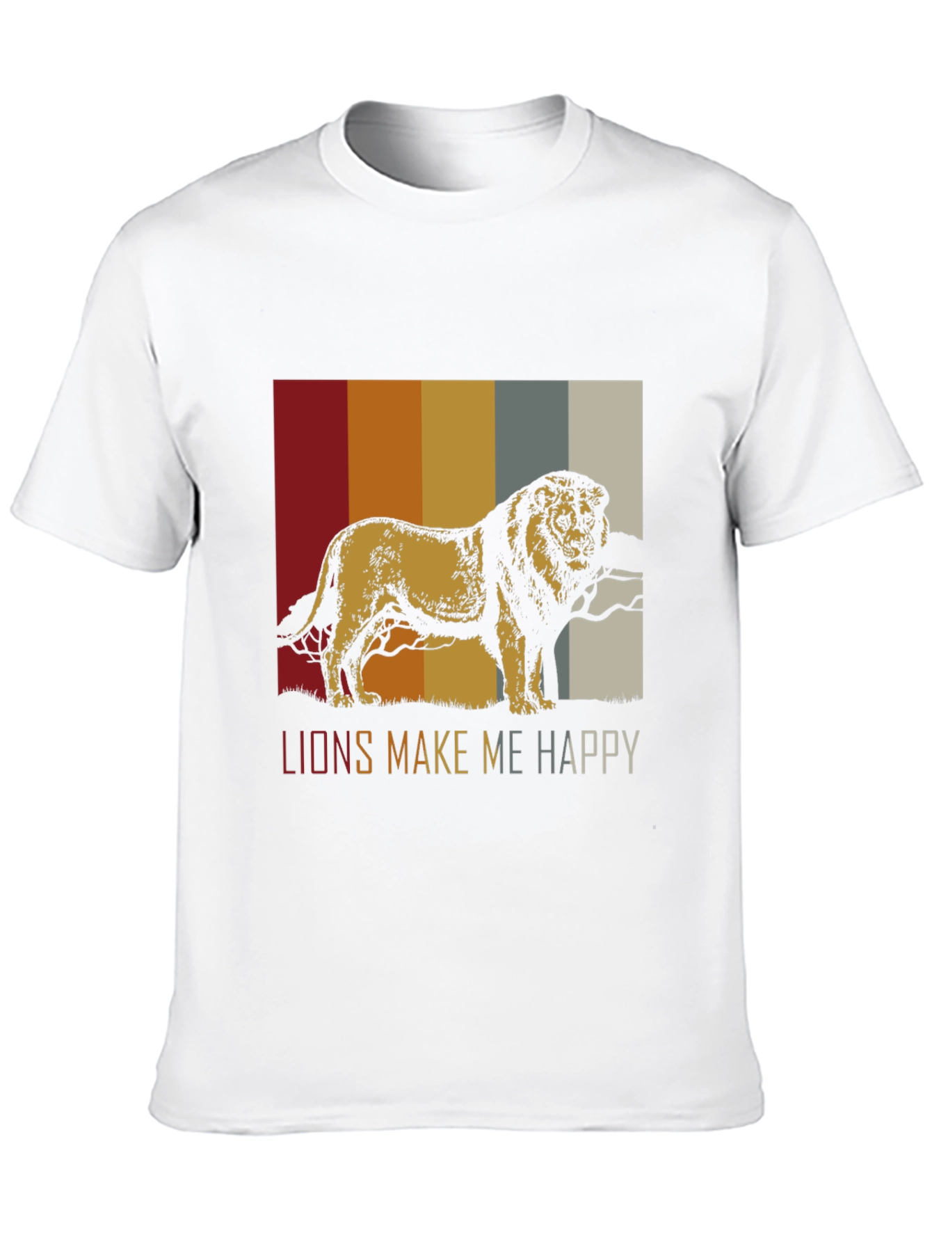 Lions Make Me Happy Retro Graphic Tee