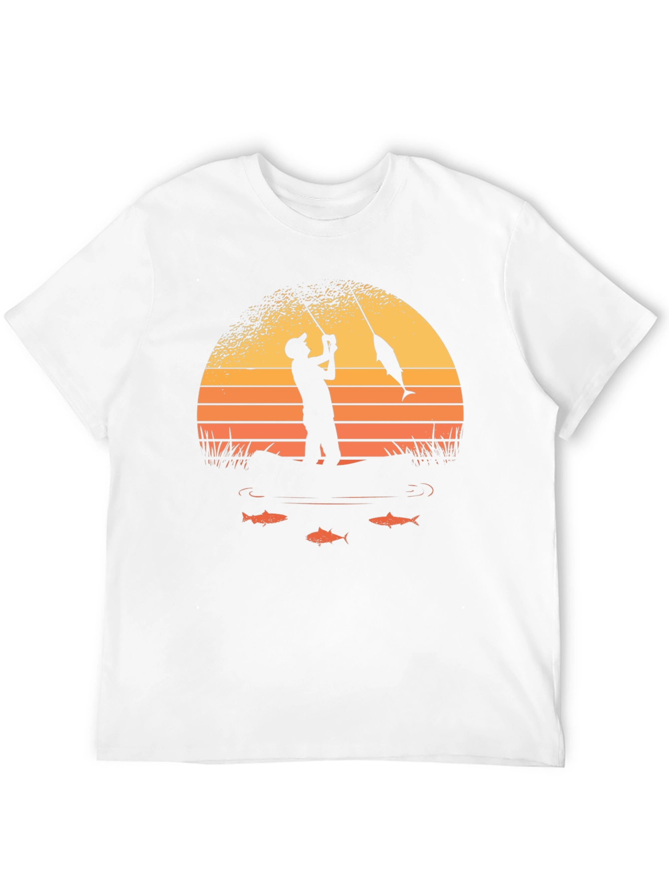 Fishing Sunset Graphic Tee - Black