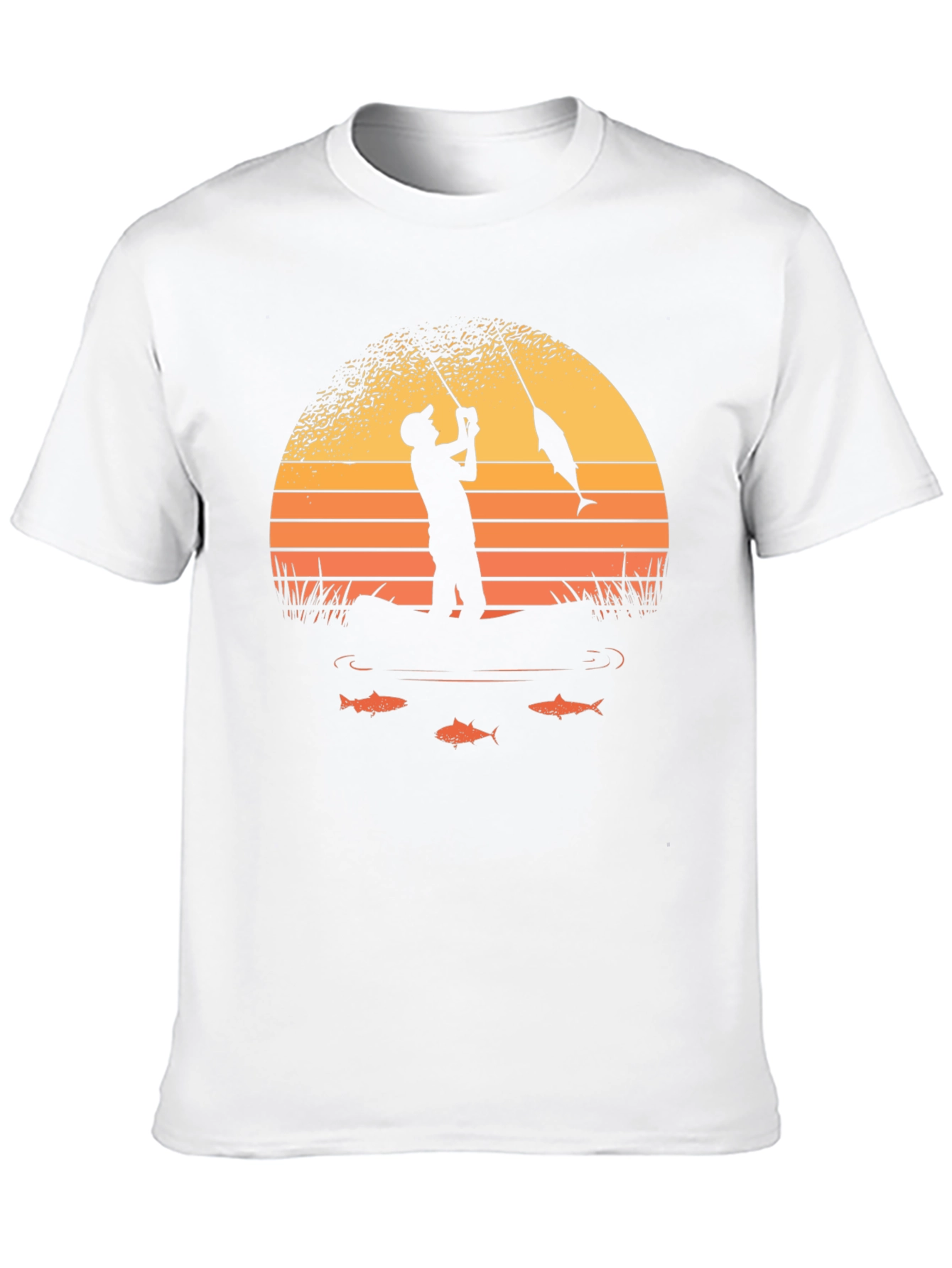 Fishing Sunset Graphic Tee - Black