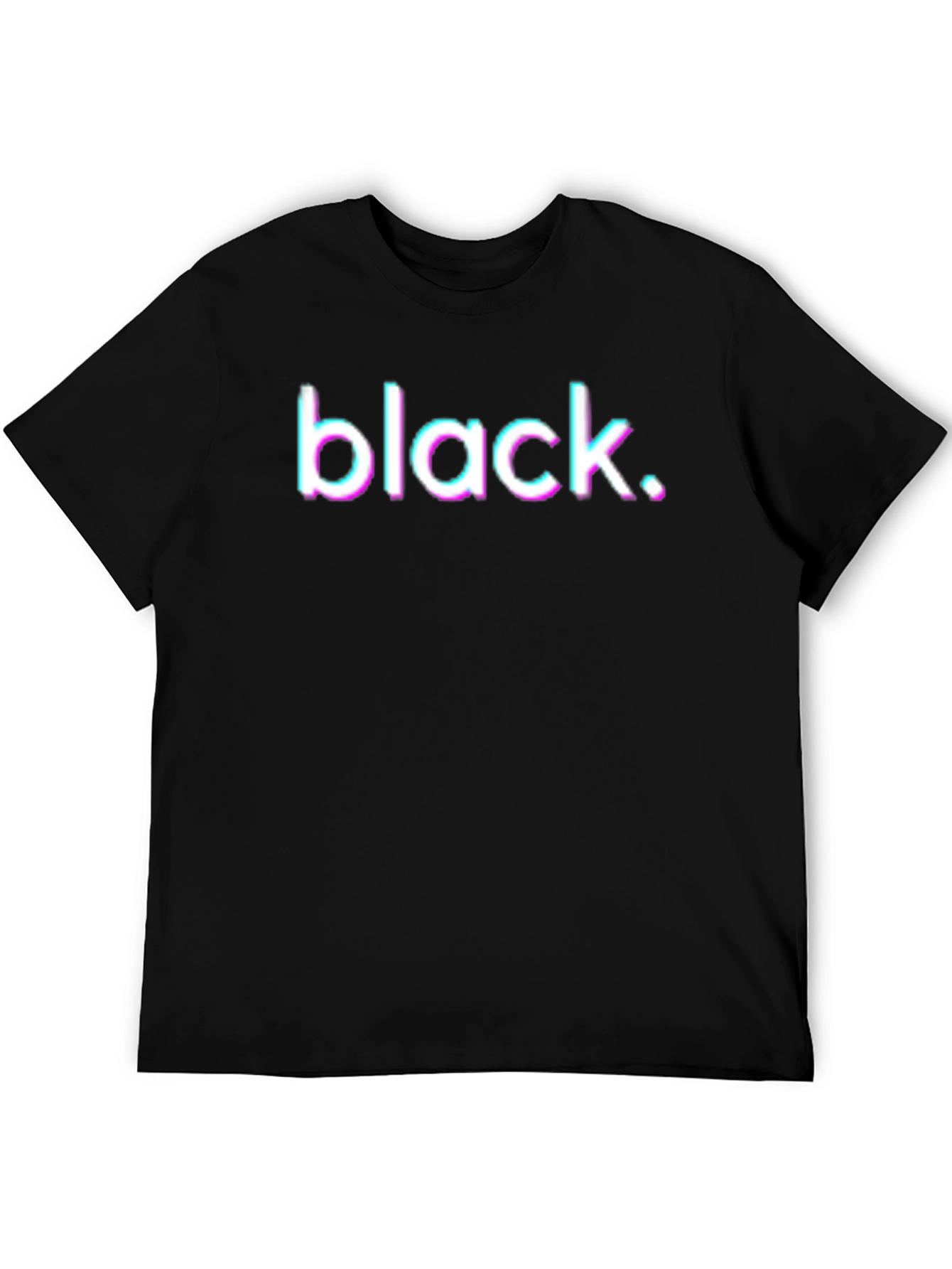 Black T-Shirt with Glitch Text