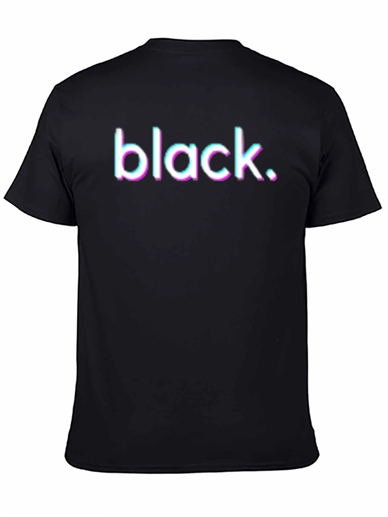 Black T-Shirt with Glitch Text