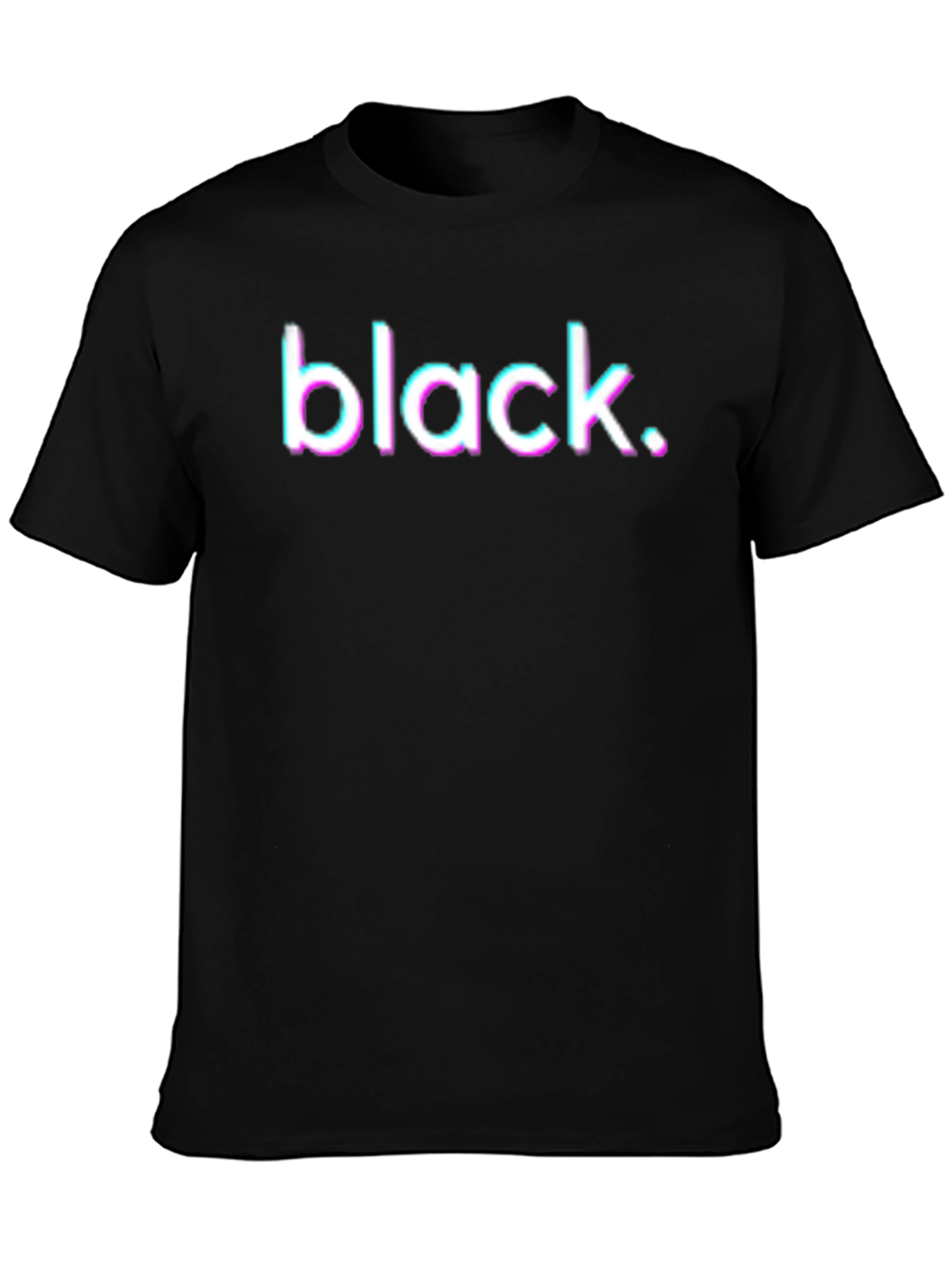 Black T-Shirt with Glitch Text