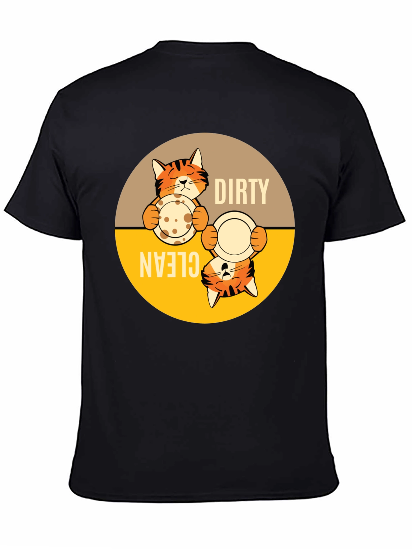 Funny Cat Dirty Clean Dish T-Shirt