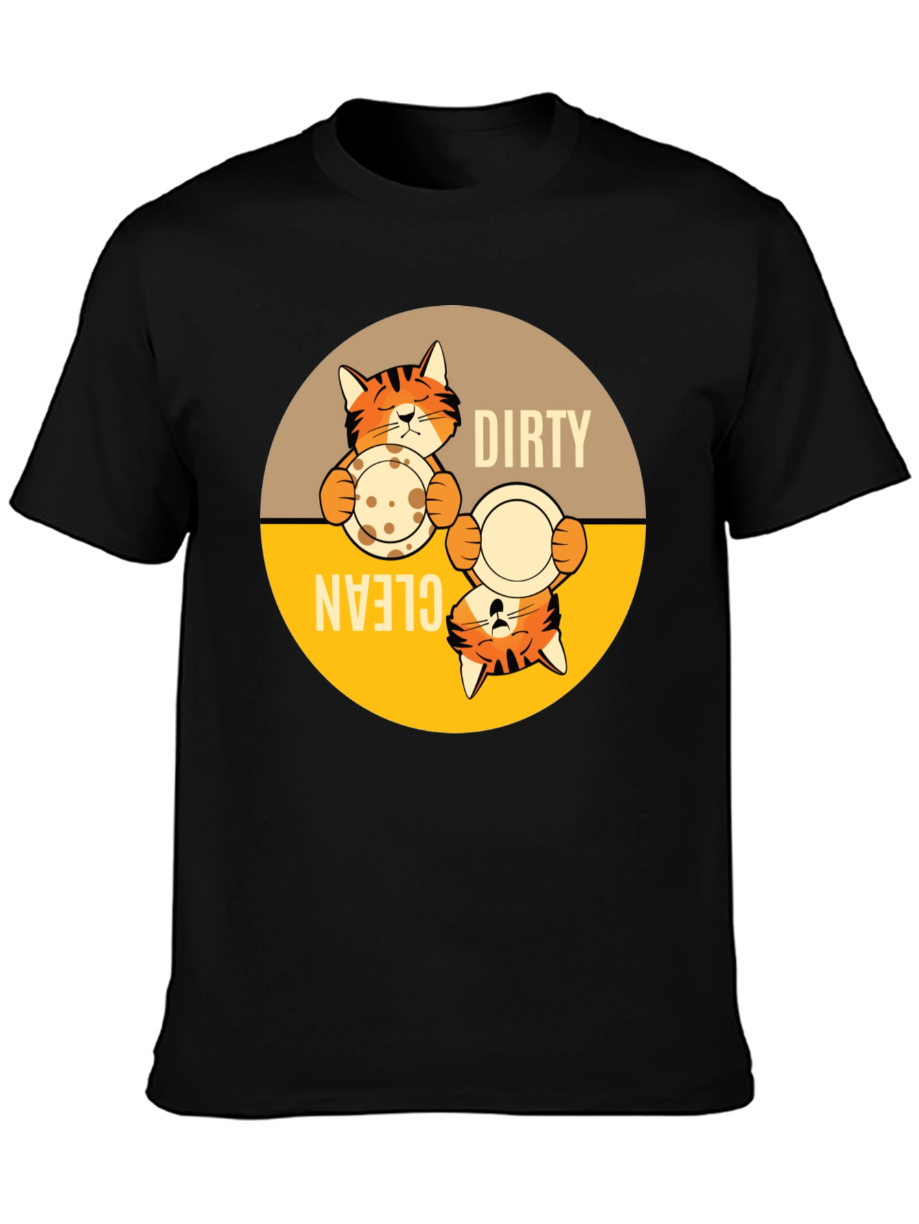 Funny Cat Dirty Clean Dish T-Shirt