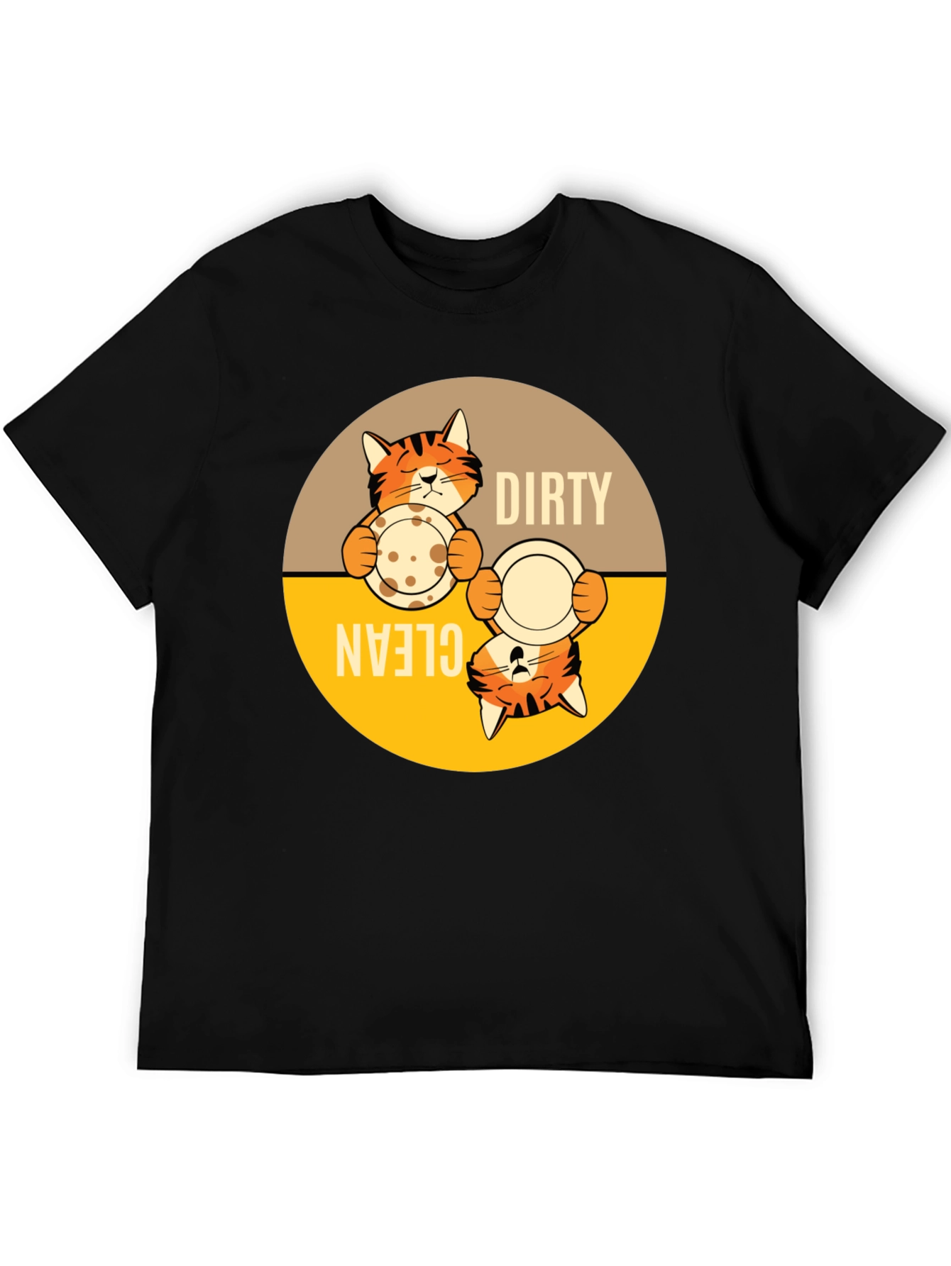 Funny Cat Dirty Clean Dish T-Shirt