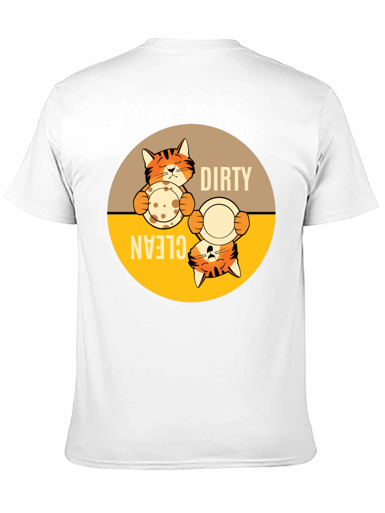 Funny Cat Dirty Clean Dish T-Shirt