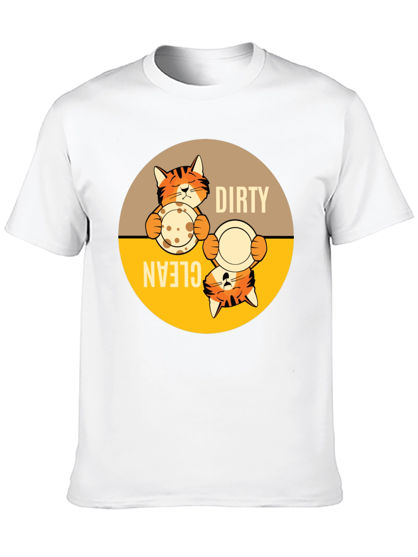Funny Cat Dirty Clean Dish T-Shirt