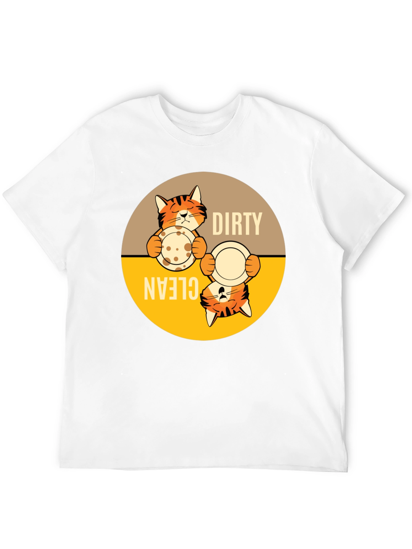 Funny Cat Dirty Clean Dish T-Shirt