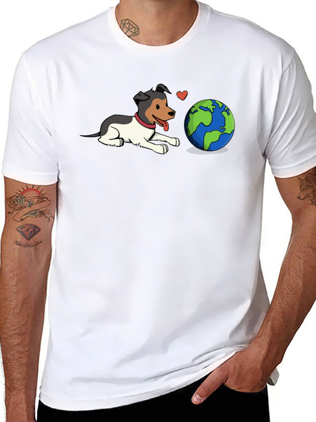 Dog Loves Earth Graphic T-Shirt