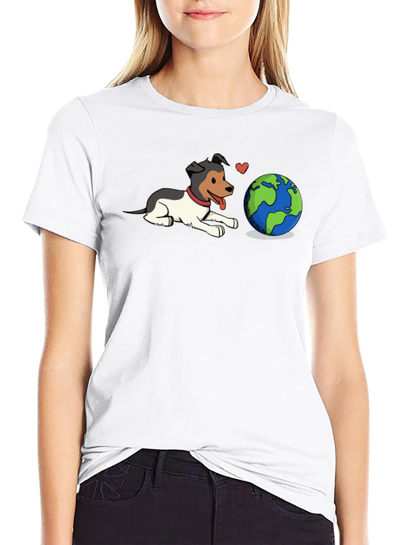 Dog Loves Earth Graphic T-Shirt