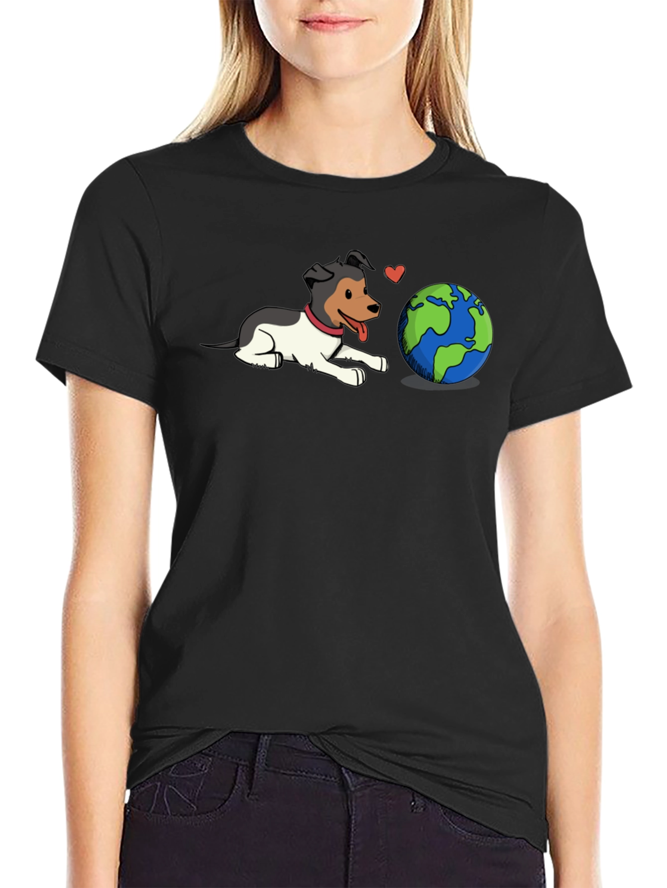 Dog Loves Earth Graphic T-Shirt