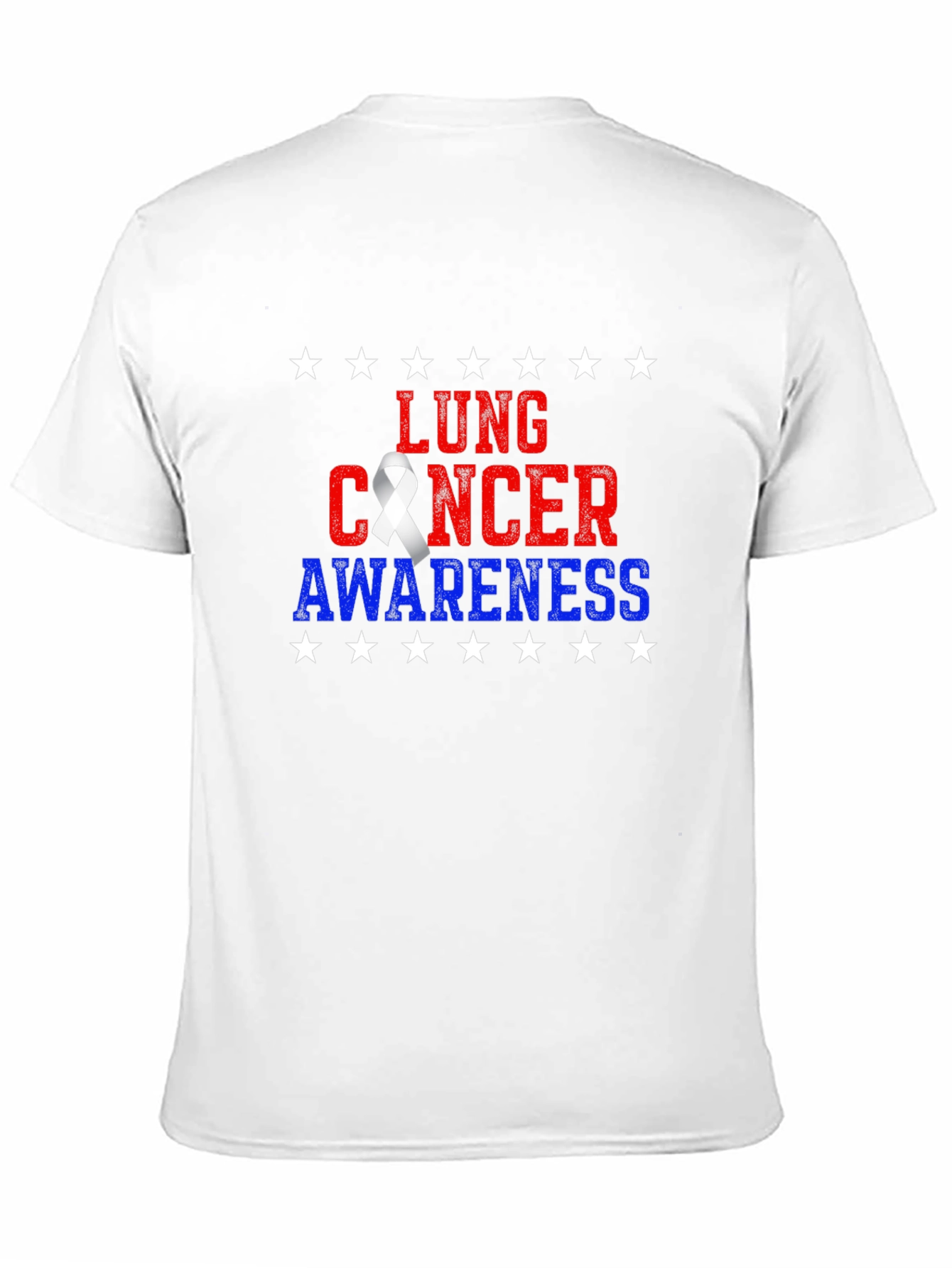 Lung Cancer Awareness T-Shirt - Patriotic Star Design