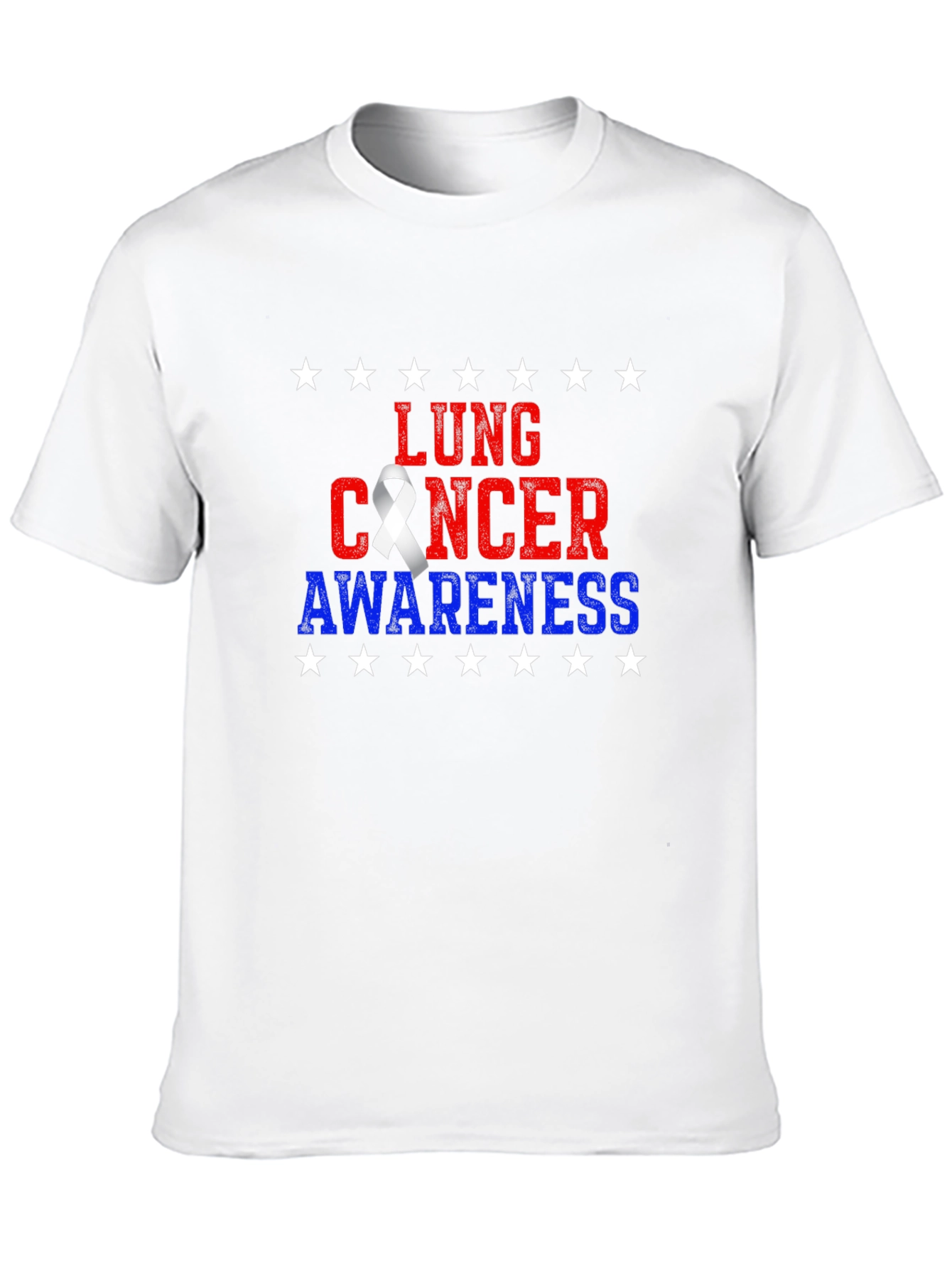 Lung Cancer Awareness T-Shirt - Patriotic Star Design