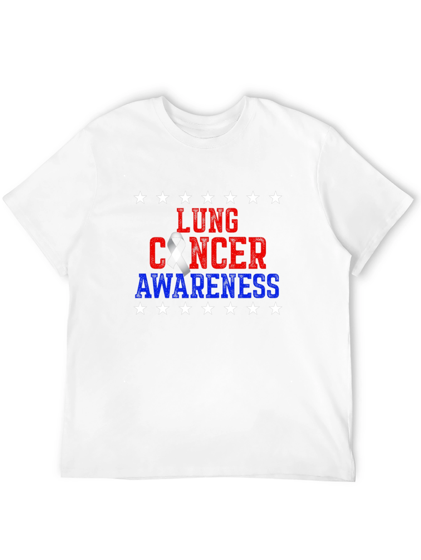 Lung Cancer Awareness T-Shirt - Patriotic Star Design