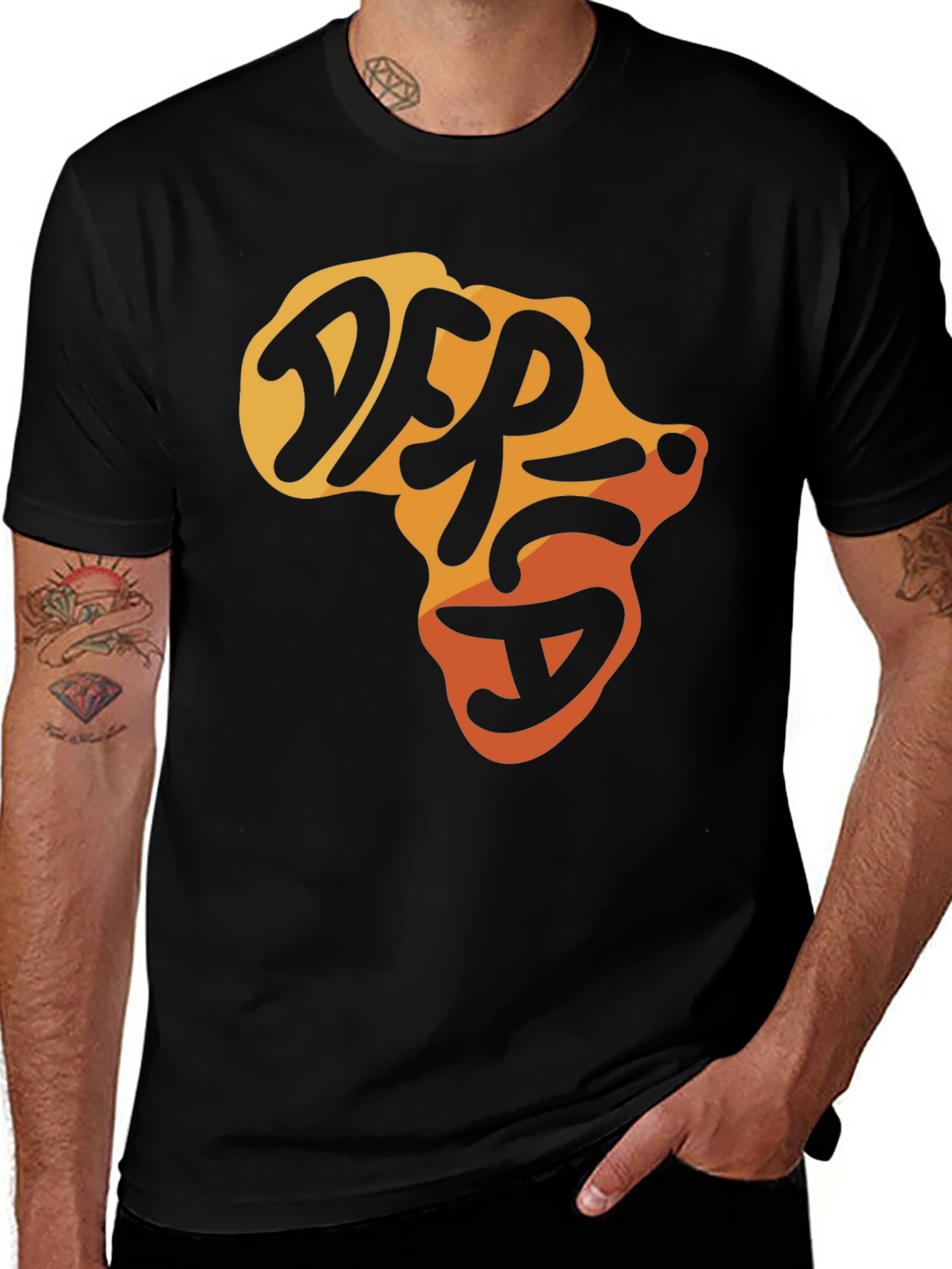Africa Map Graphic Tee - Black