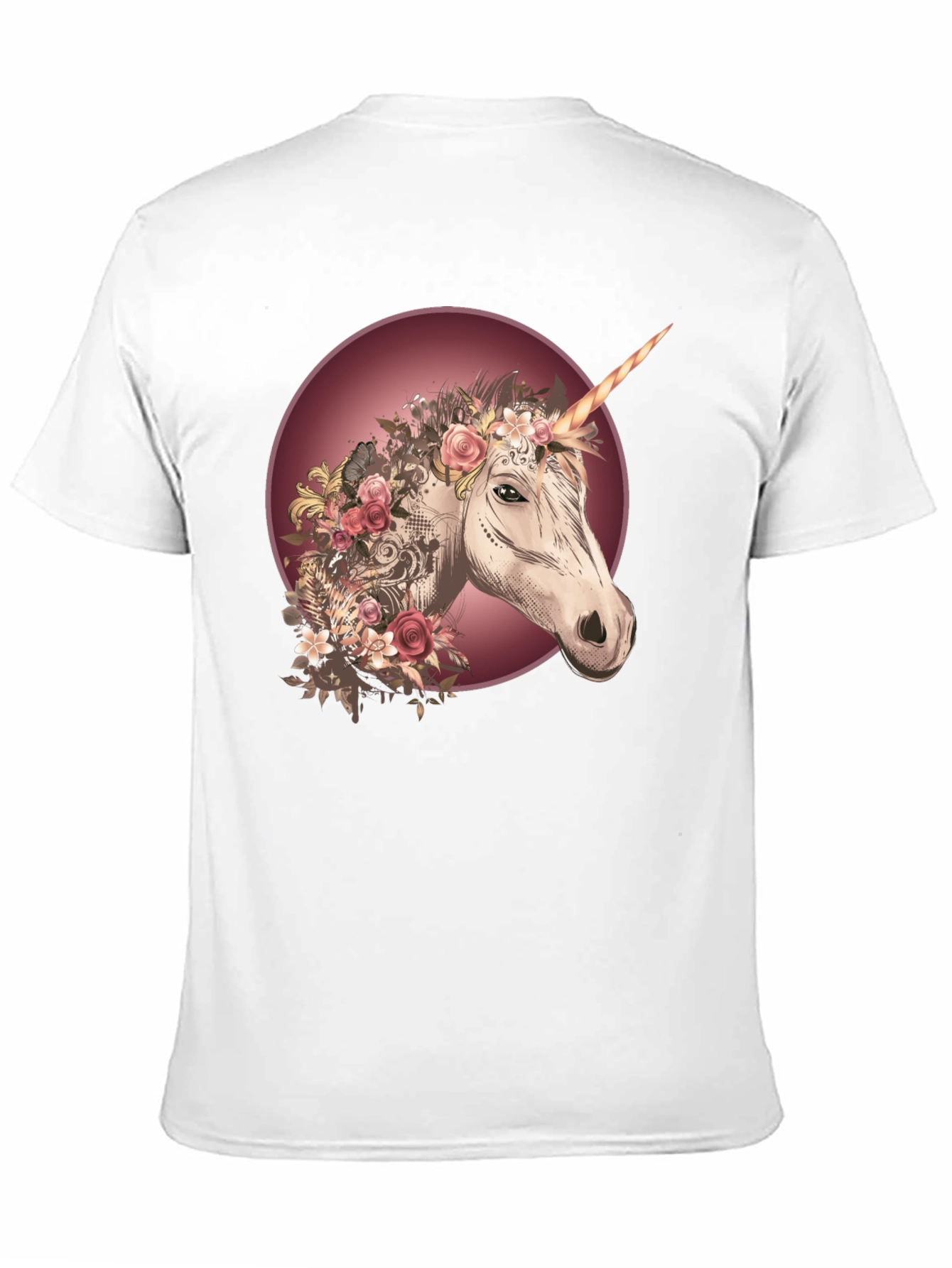 Unicorn Floral Graphic Black T-Shirt