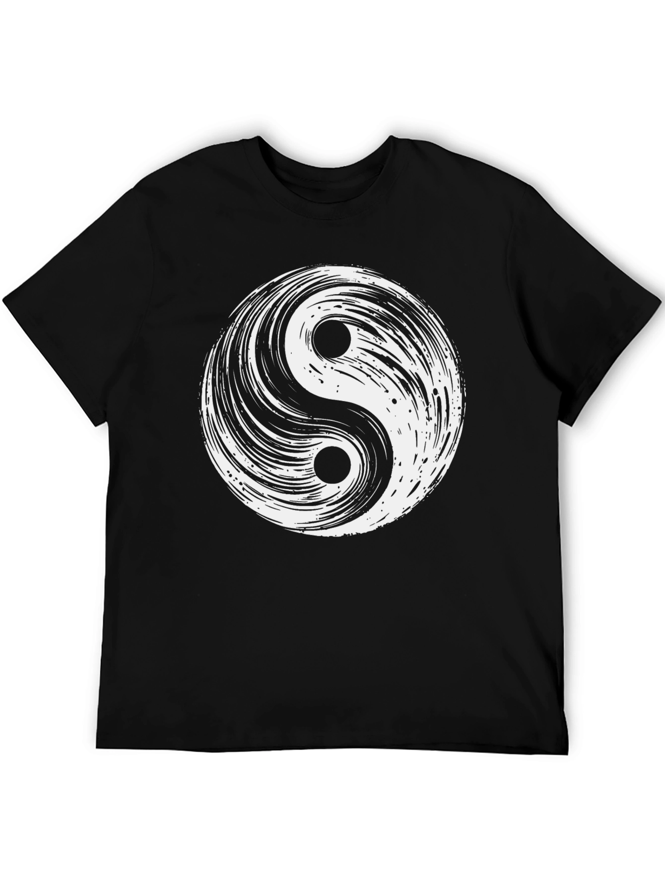 Yin Yang Symbol Graphic Tee - Classic Black Cotton