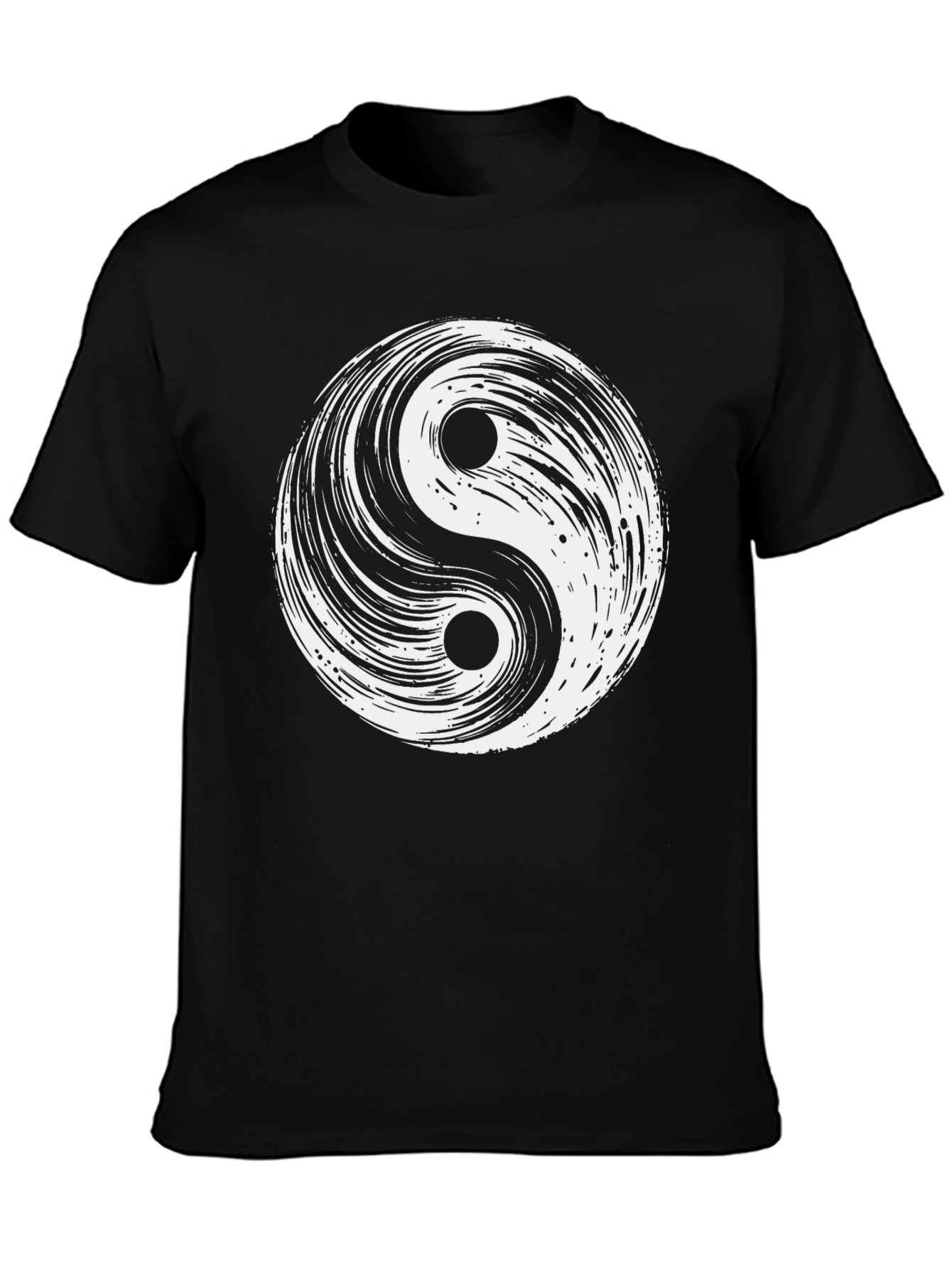 Yin Yang Symbol Graphic Tee - Classic Black Cotton