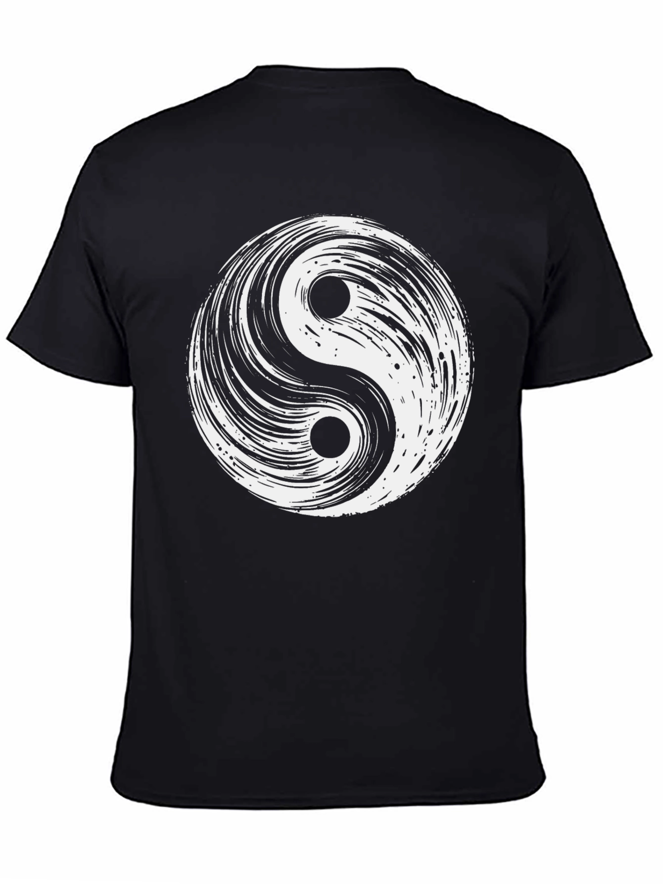 Yin Yang Symbol Graphic Tee - Classic Black Cotton