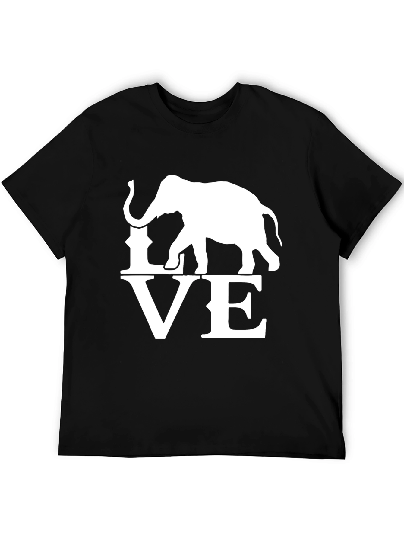 Elephant Love Graphic Black T-Shirt