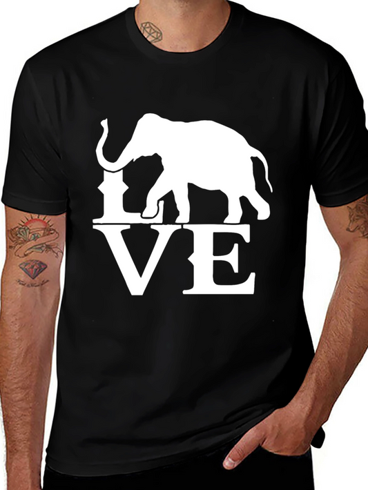 Elephant Love Graphic Black T-Shirt