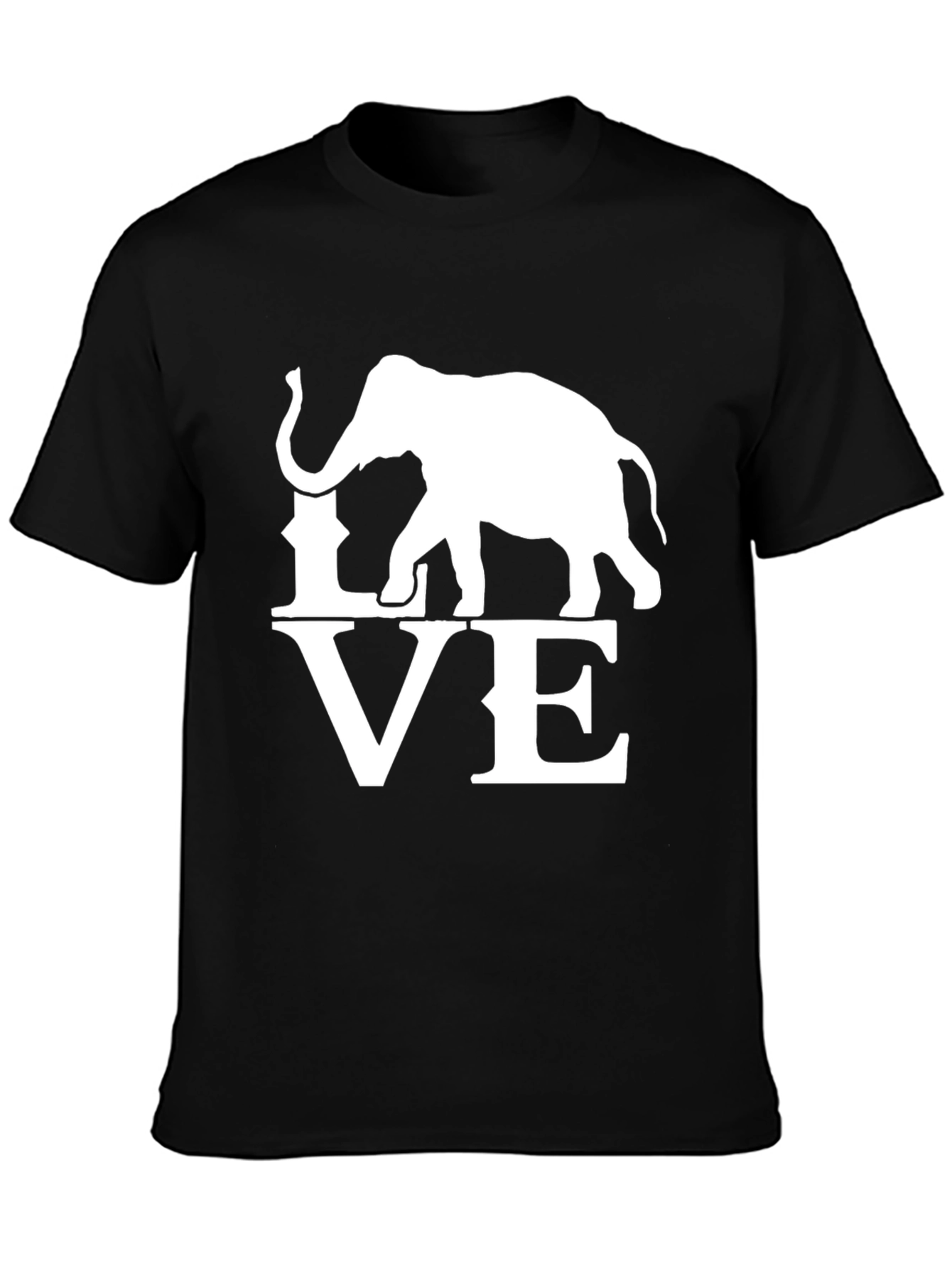 Elephant Love Graphic Black T-Shirt