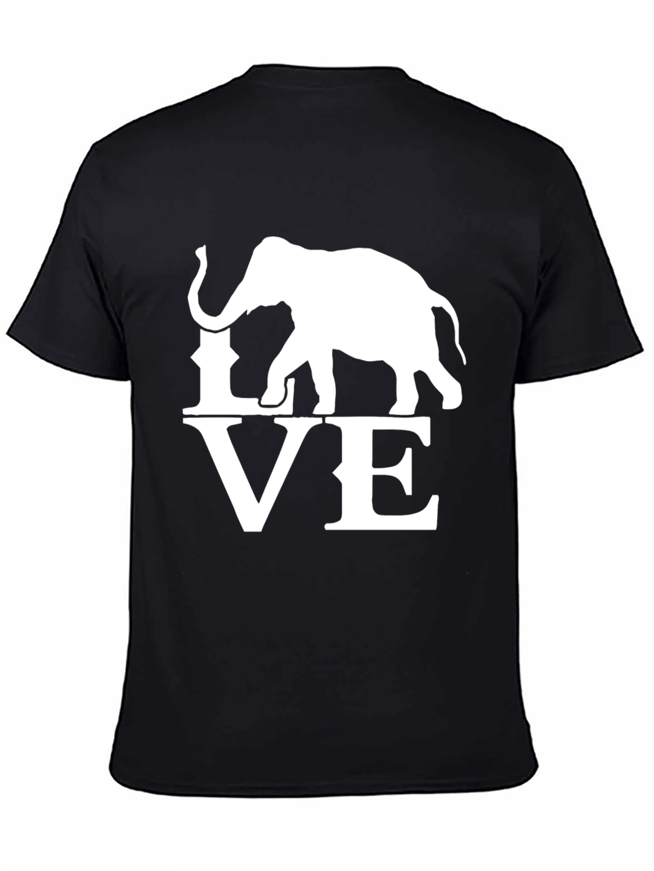 Elephant Love Graphic Black T-Shirt
