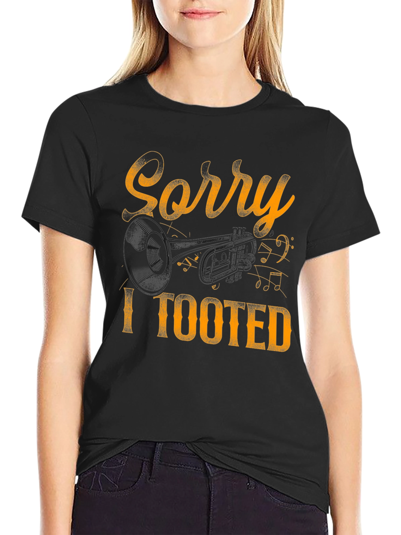 Sorry I Tooted T-Shirt Funny Trumpet Graphic Tee