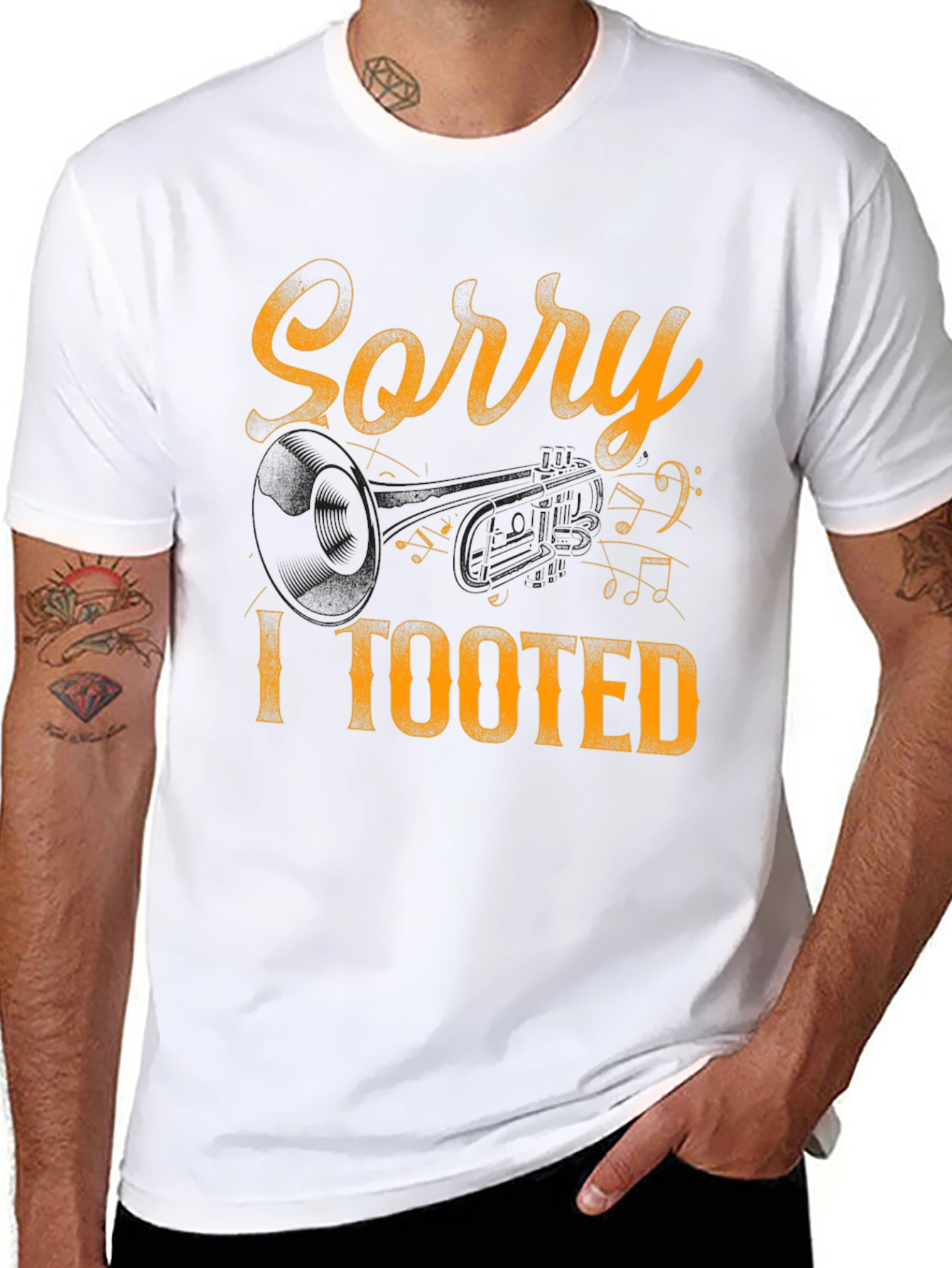 Sorry I Tooted T-Shirt Funny Trumpet Graphic Tee