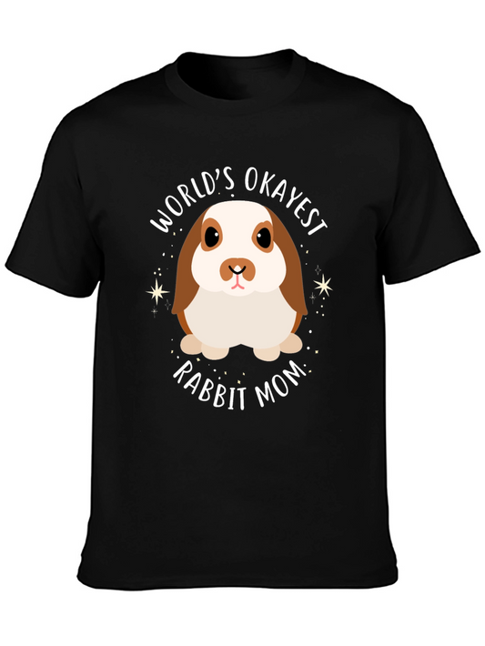 Worlds Okayest Rabbit Mom Black T-Shirt