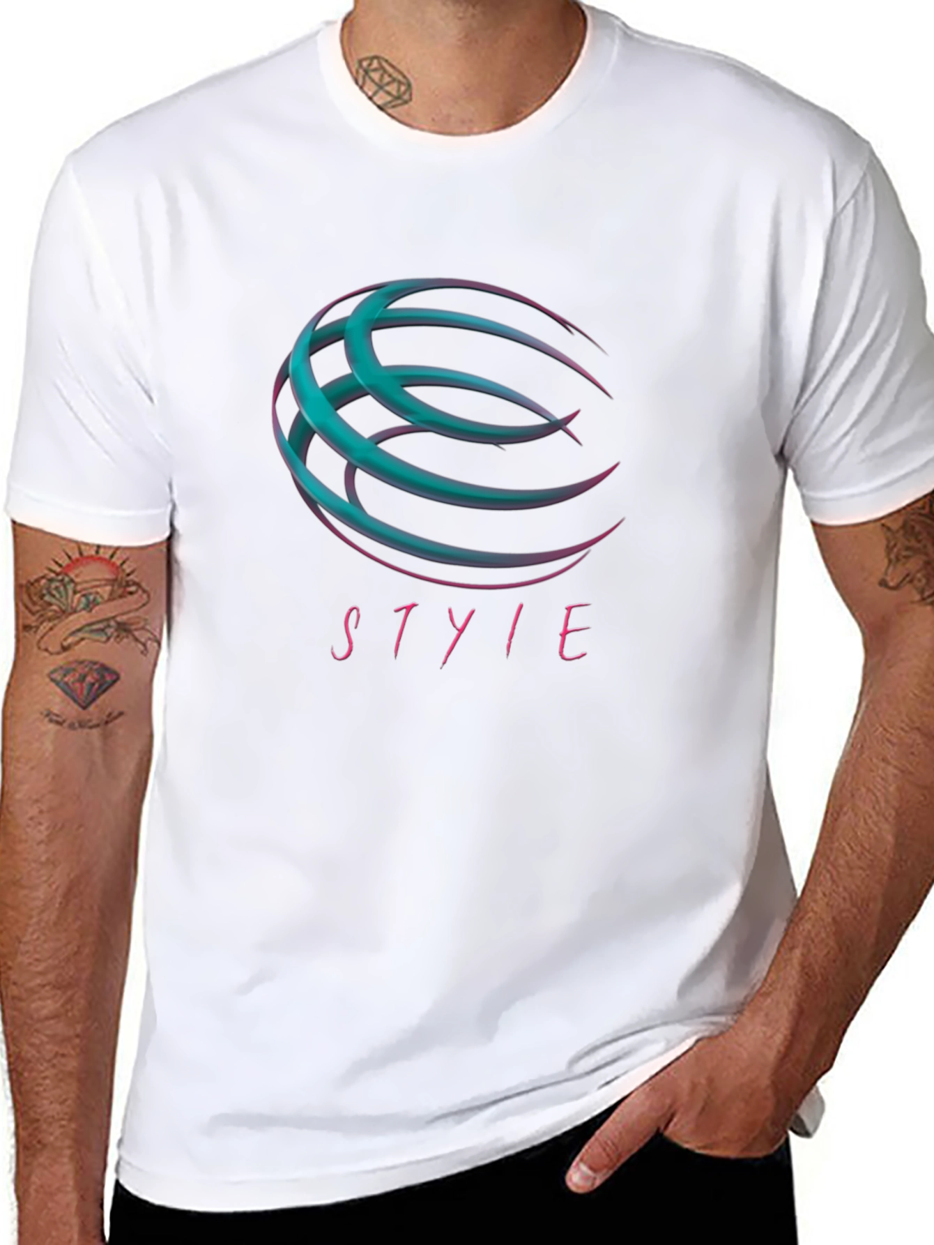 Stylish Abstract Graphic Black T-Shirt