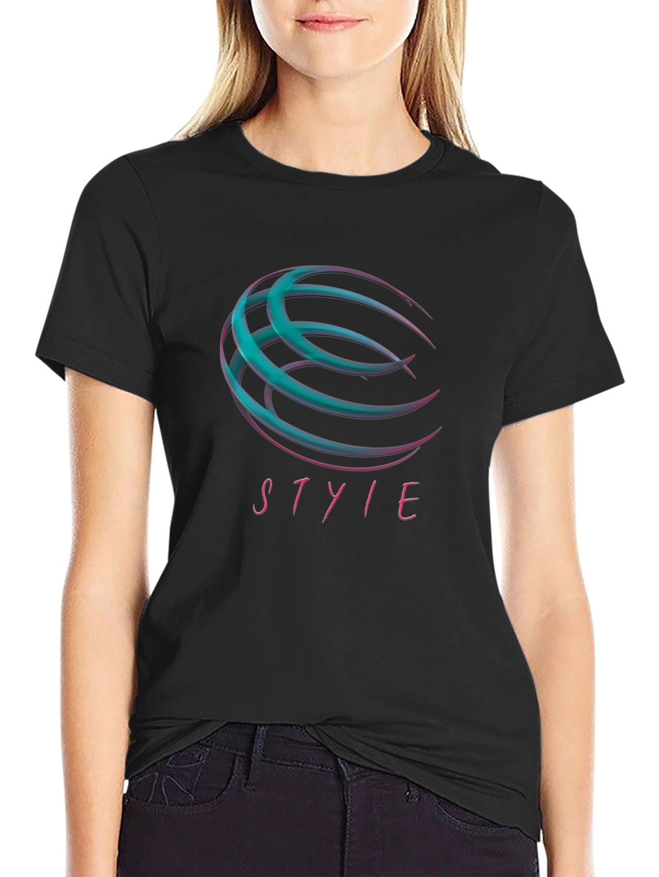 Stylish Abstract Graphic Black T-Shirt