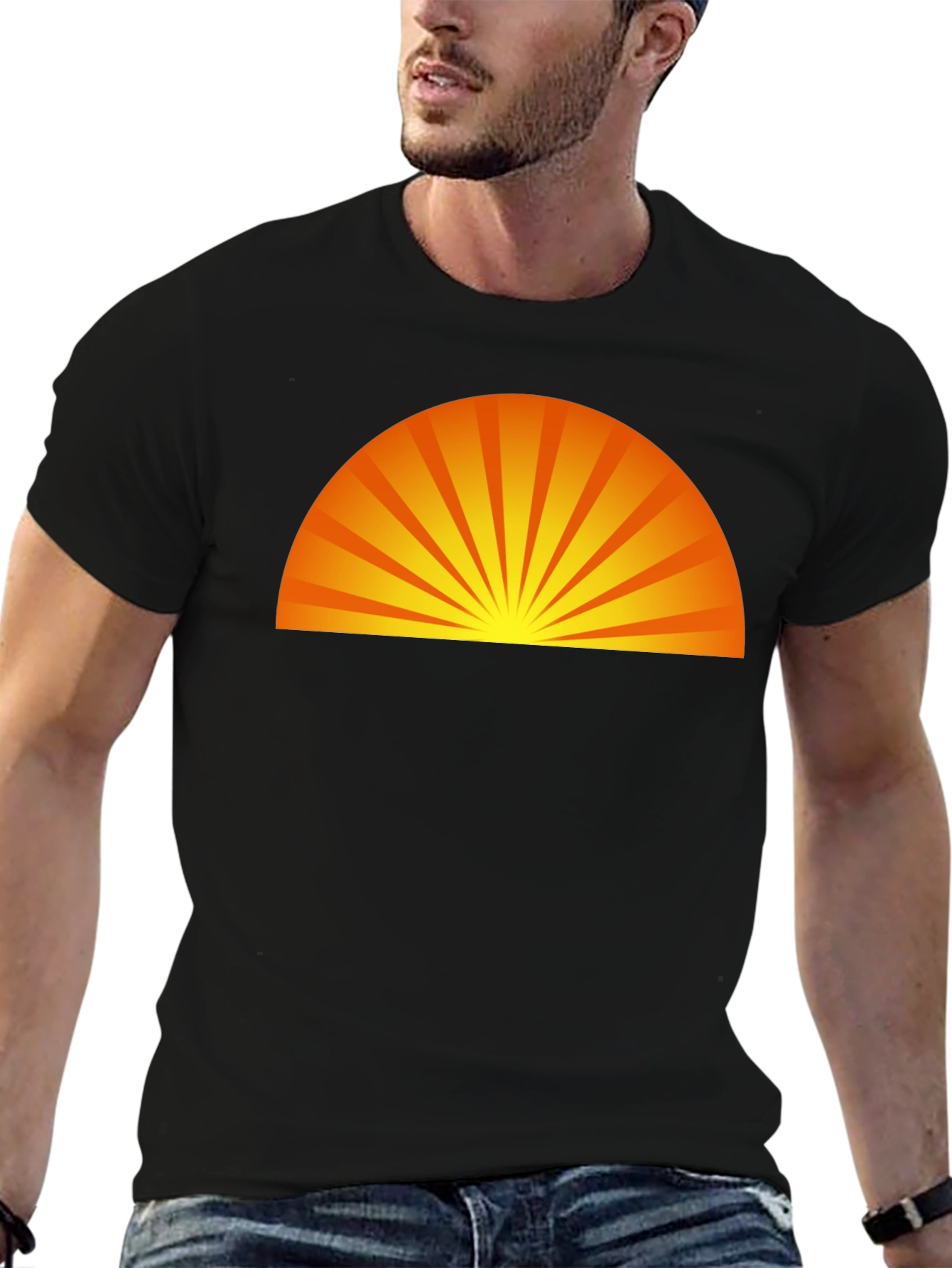 Sunrise Graphic Black T-Shirt - Modern Style