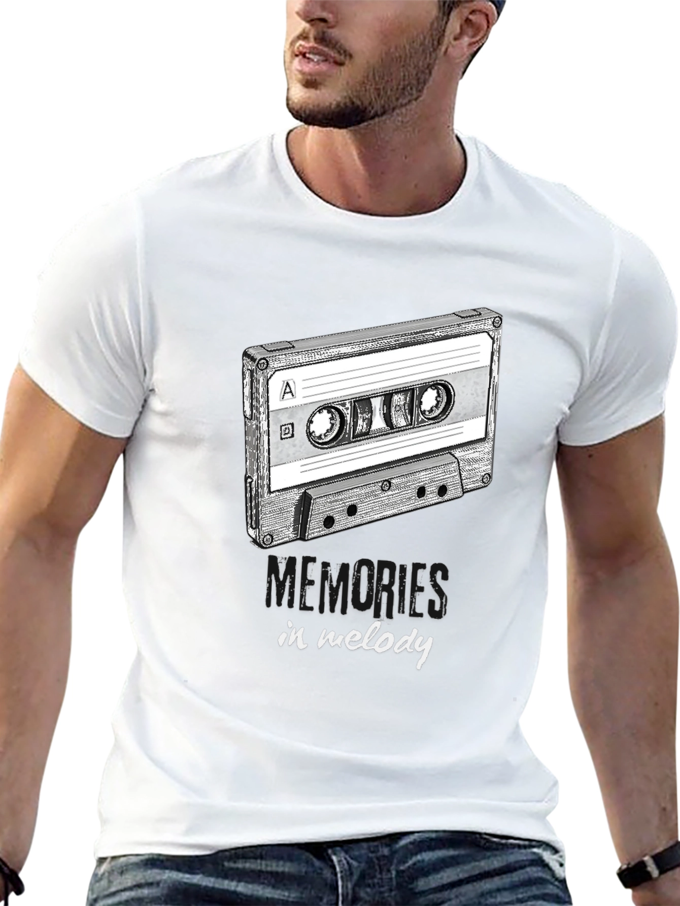 Retro Cassette Tape Memories in Melody Graphic Tee