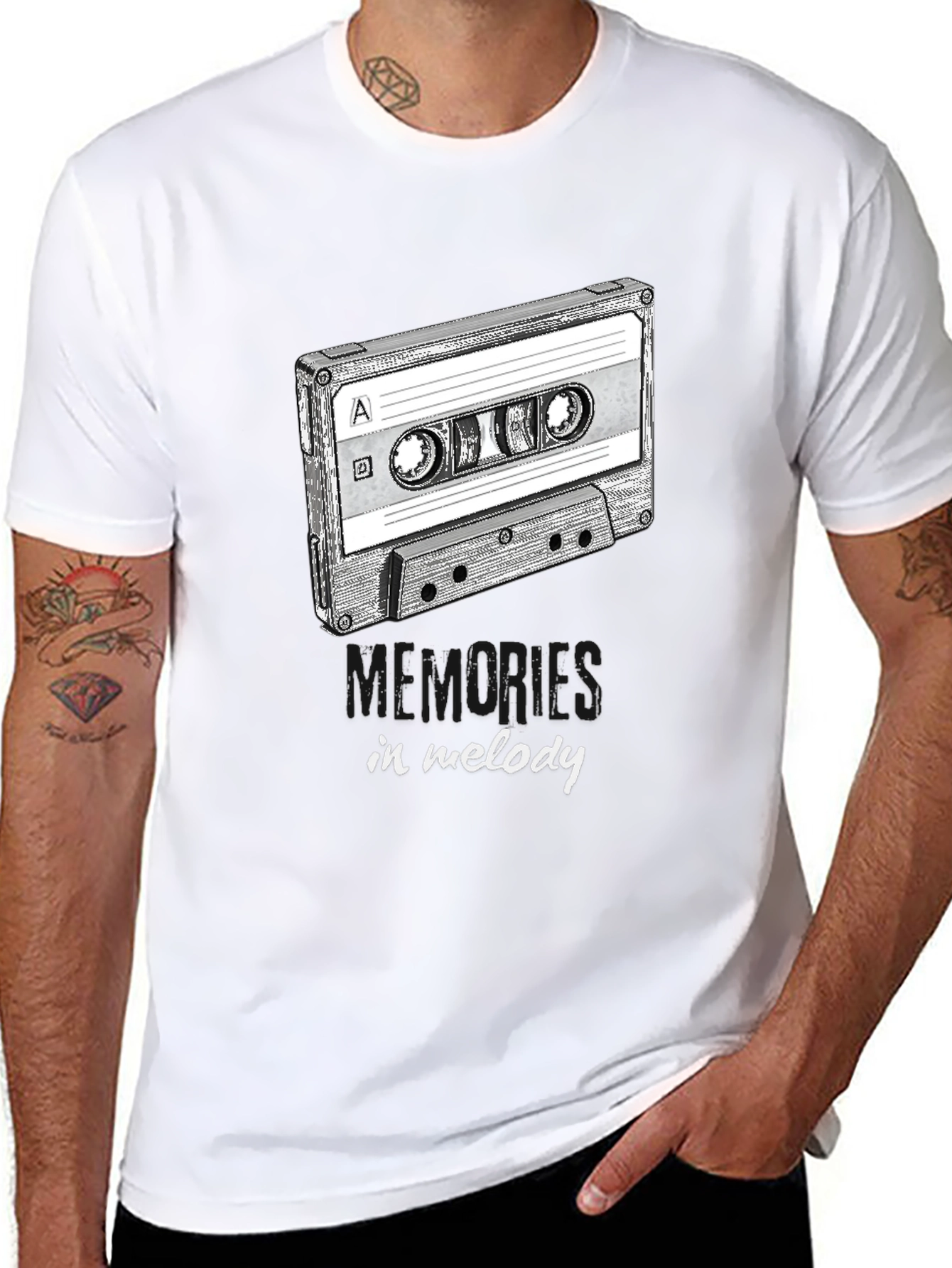 Retro Cassette Tape Memories in Melody Graphic Tee