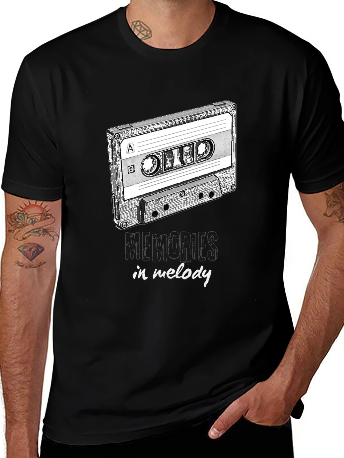Retro Cassette Tape Memories in Melody Graphic Tee