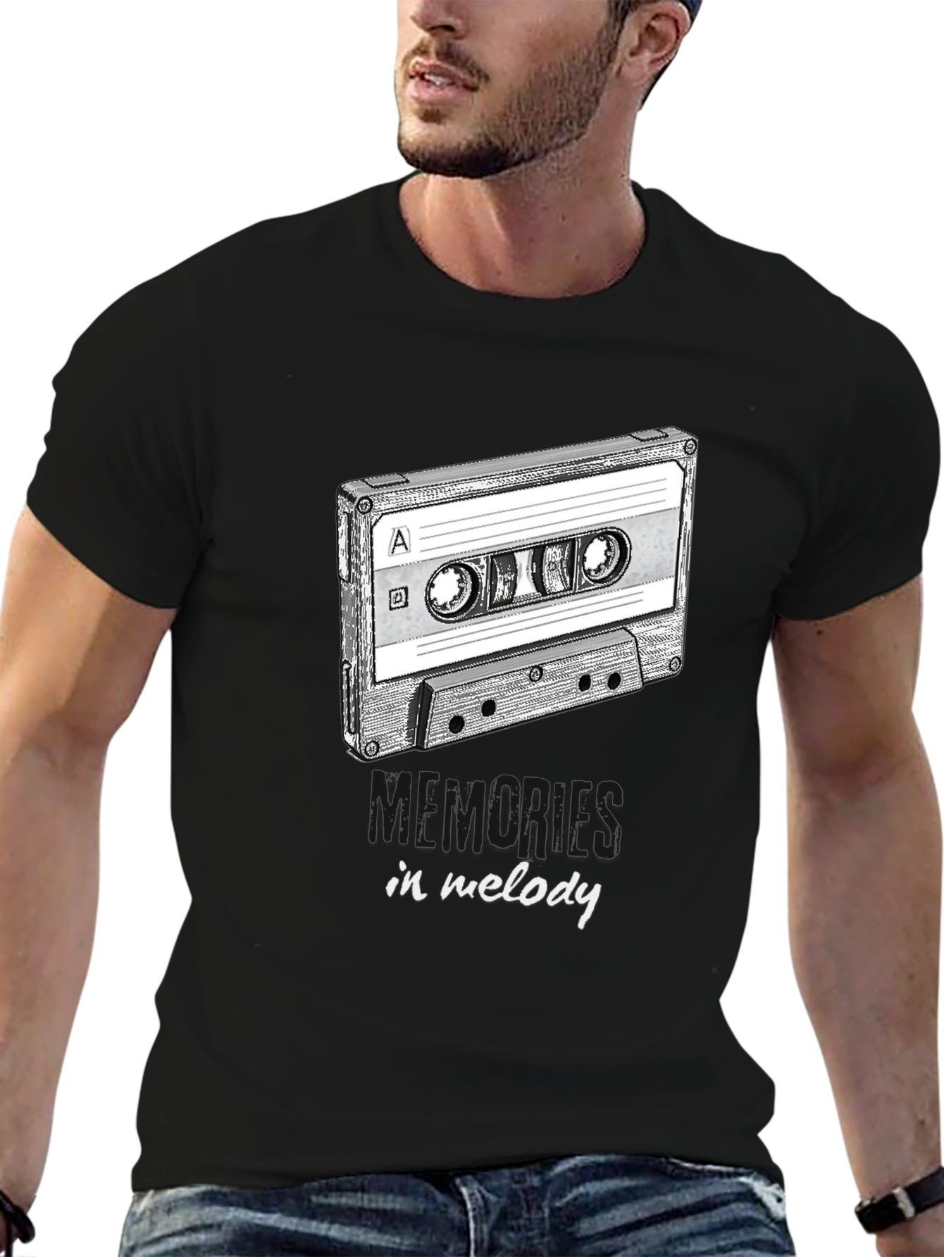 Retro Cassette Tape Memories in Melody Graphic Tee