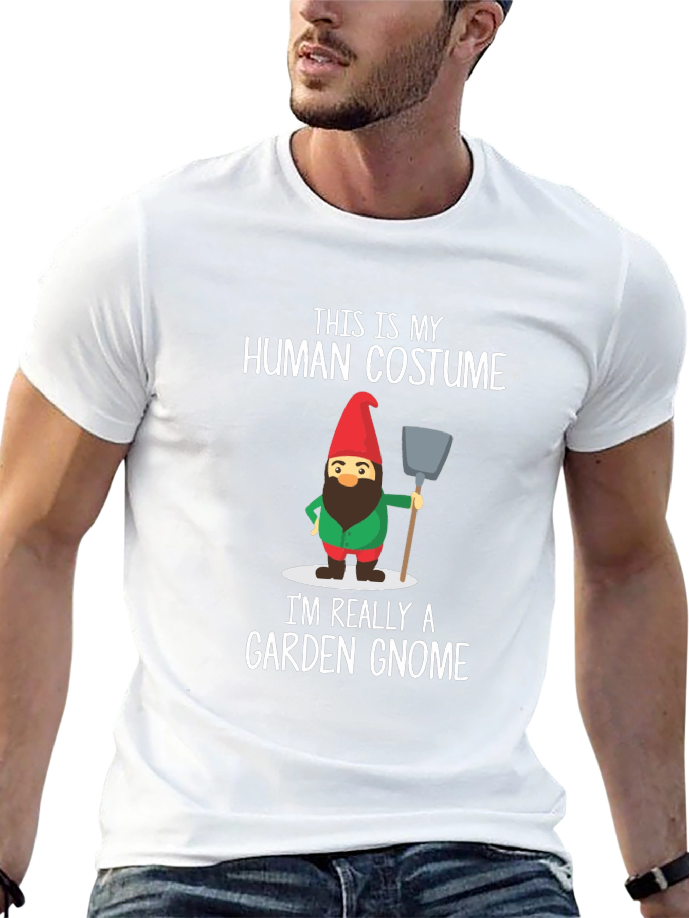 Funny Garden Gnome Human Costume T-Shirt