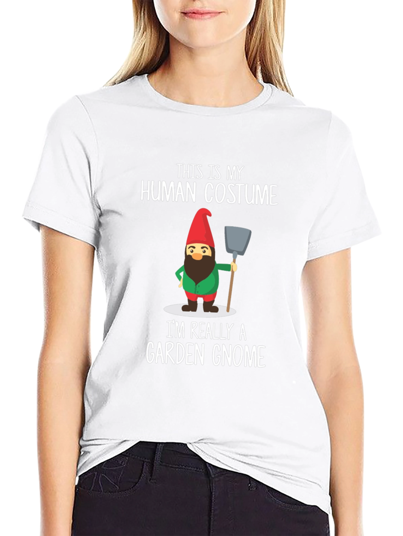 Funny Garden Gnome Human Costume T-Shirt