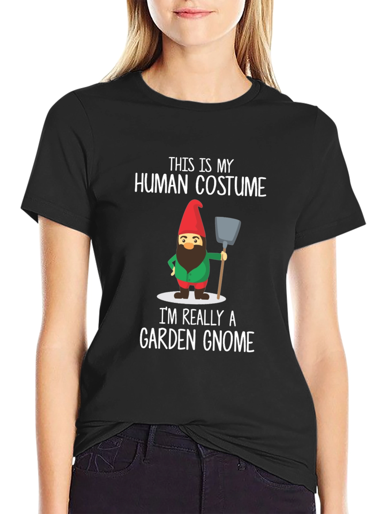 Funny Garden Gnome Human Costume T-Shirt