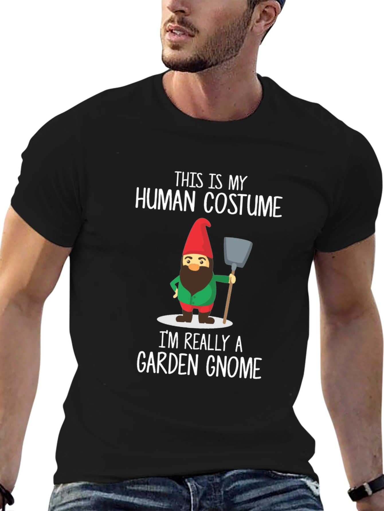 Funny Garden Gnome Human Costume T-Shirt