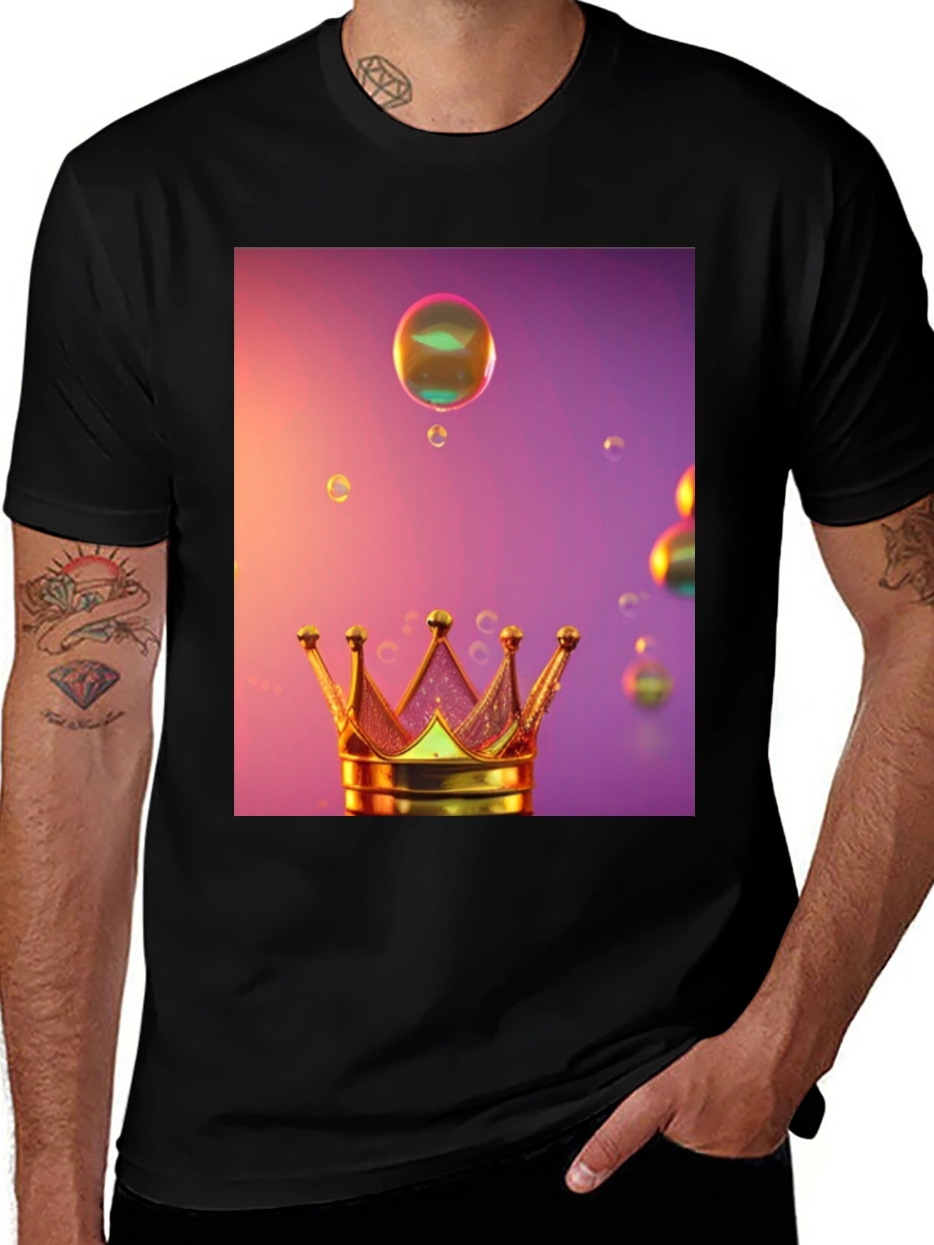 Crown and Bubbles Graphic Tee