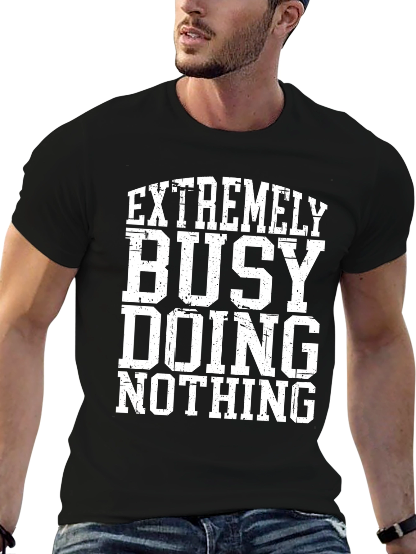 Extremely Busy Doing Nothing Black T-Shirt