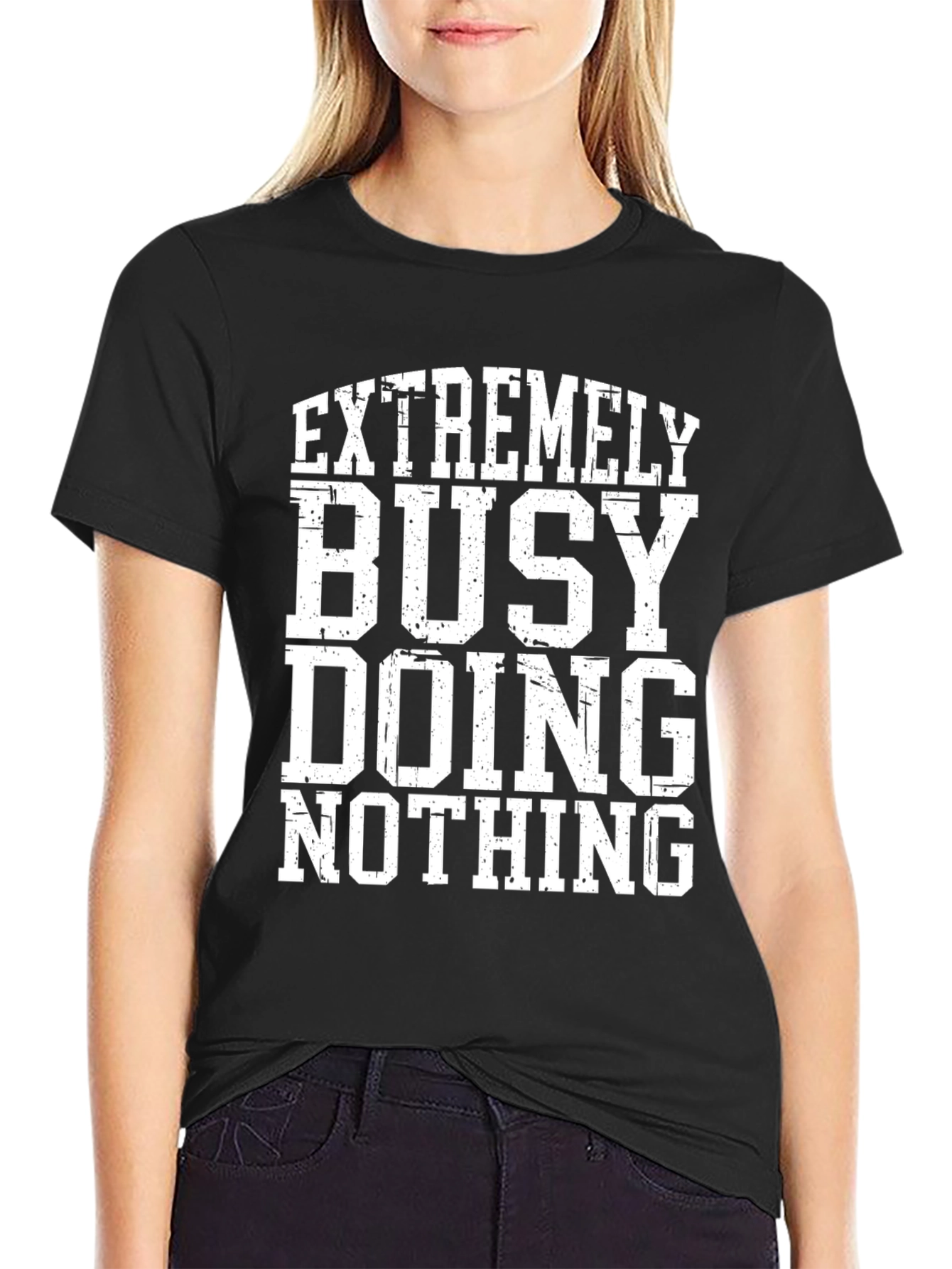 Extremely Busy Doing Nothing Black T-Shirt