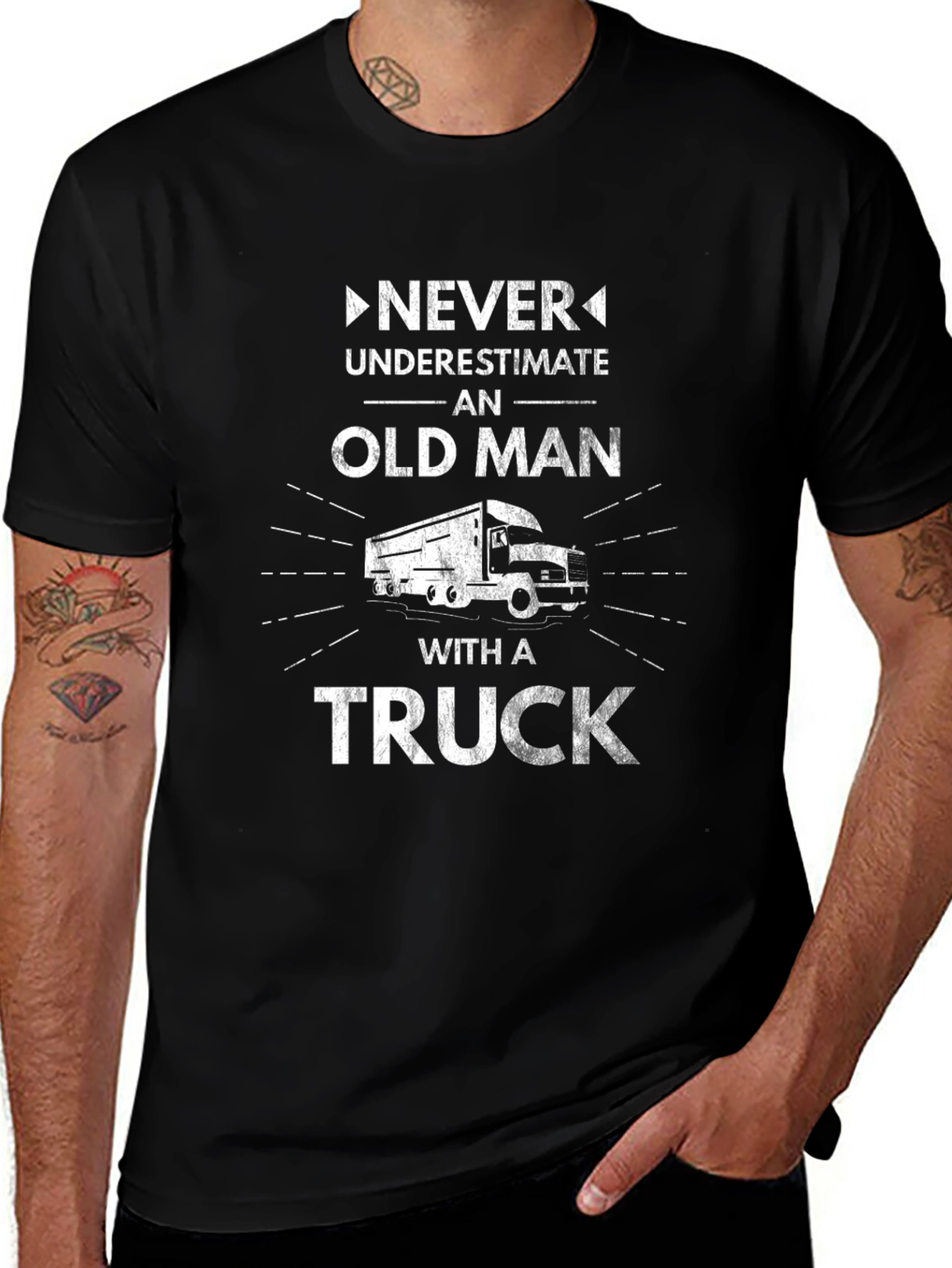 Old Man with a Truck T-Shirt