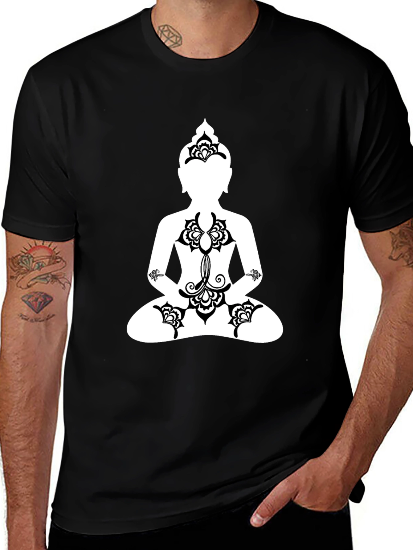 Buddha Graphic Tee - Black Meditative T-Shirt
