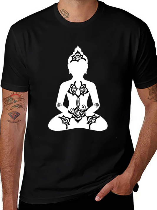 Buddha Graphic Tee - Black Meditative T-Shirt